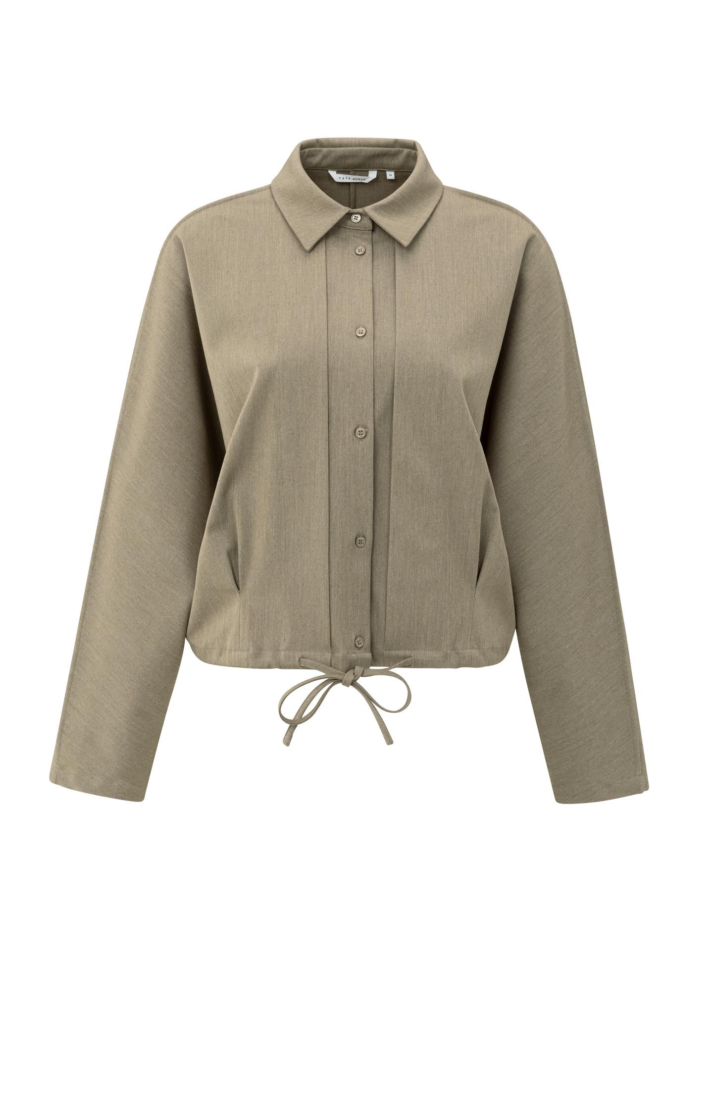 Blouse jacket with waist pleats and tie closure - Type: product