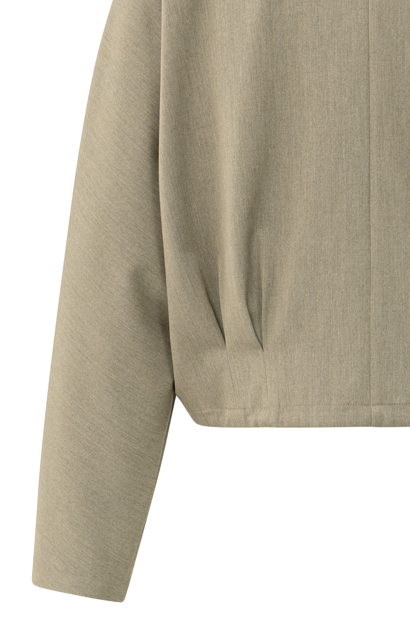 Blouse jacket with waist pleats and tie closure