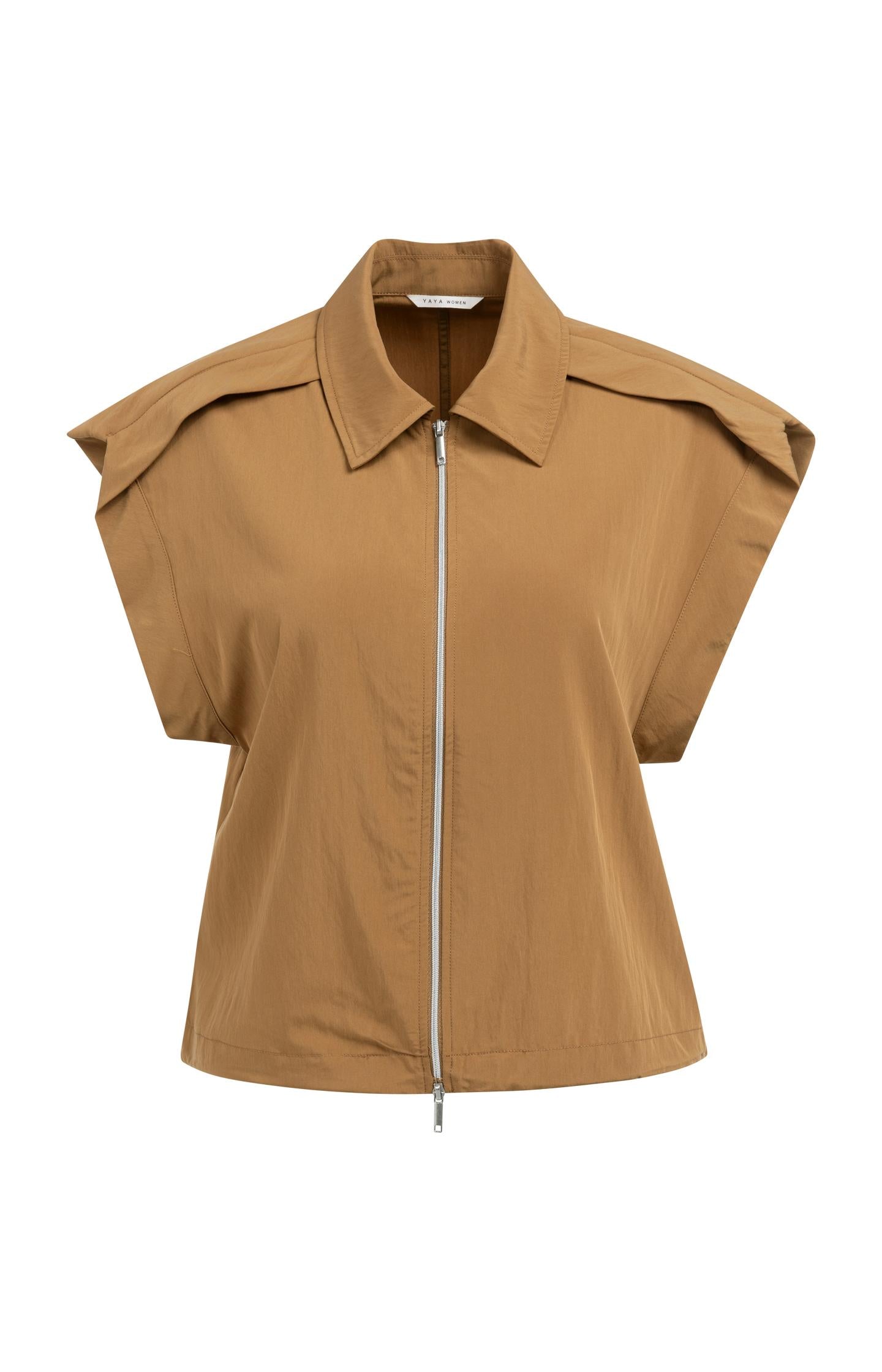 Blouse jacket with zipper and cap sleeves - Type: video