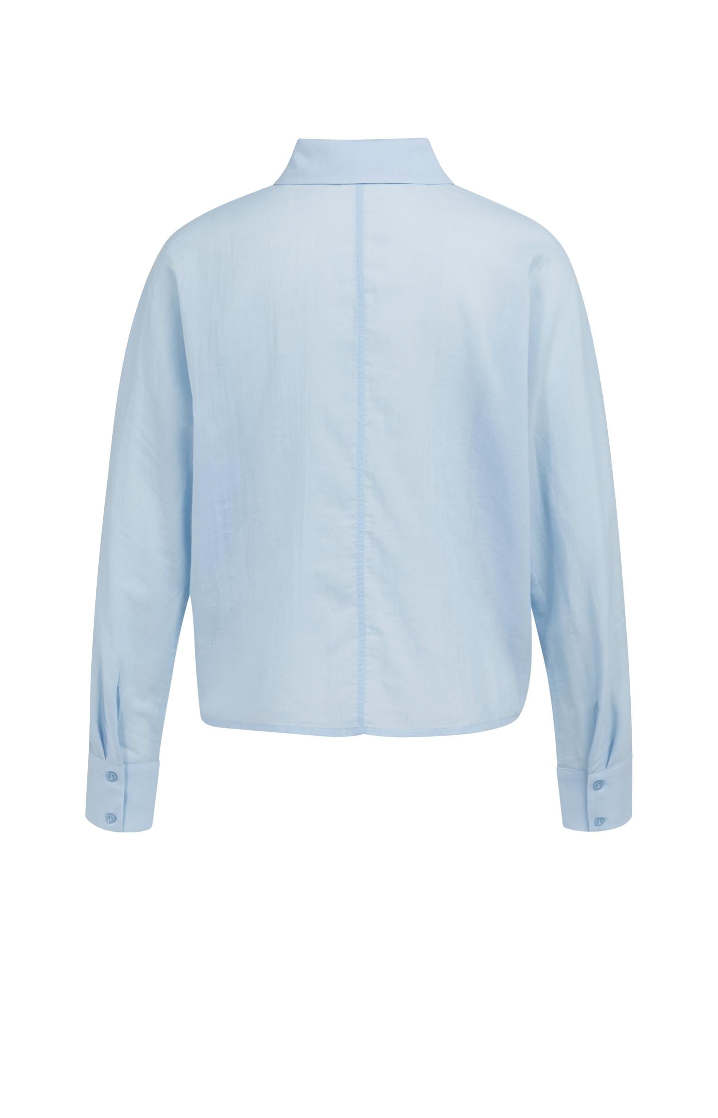 Blouse with angled seams and button details