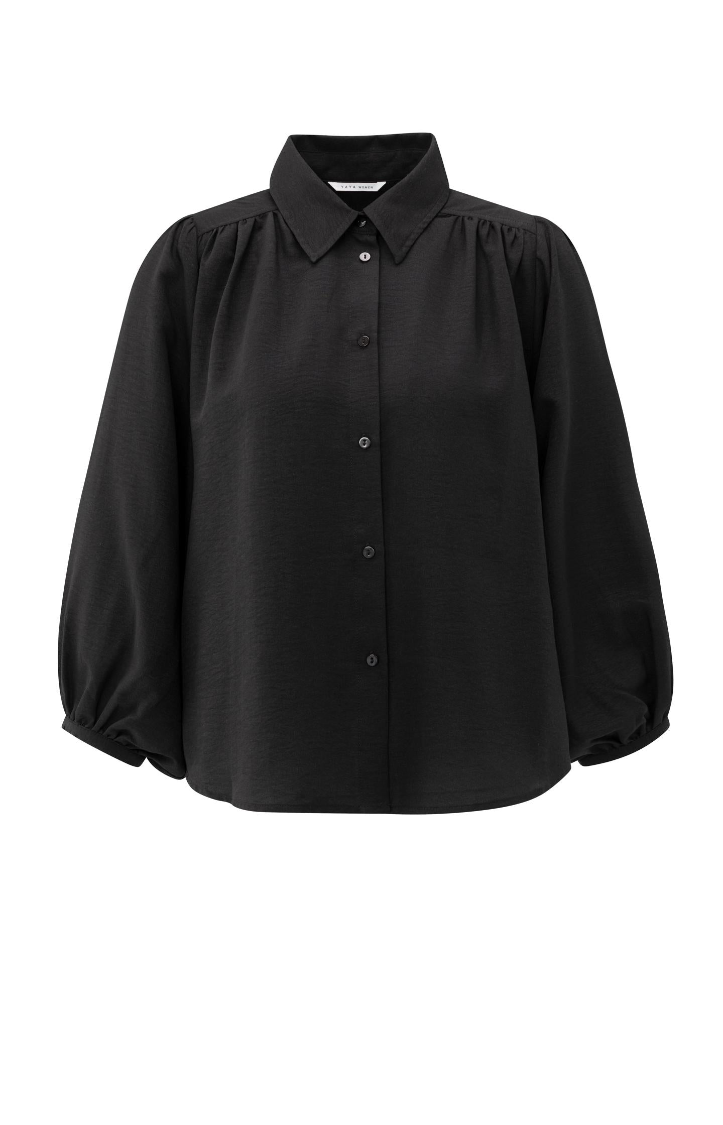 Blouse with balloon sleeves and pleats - Type: product