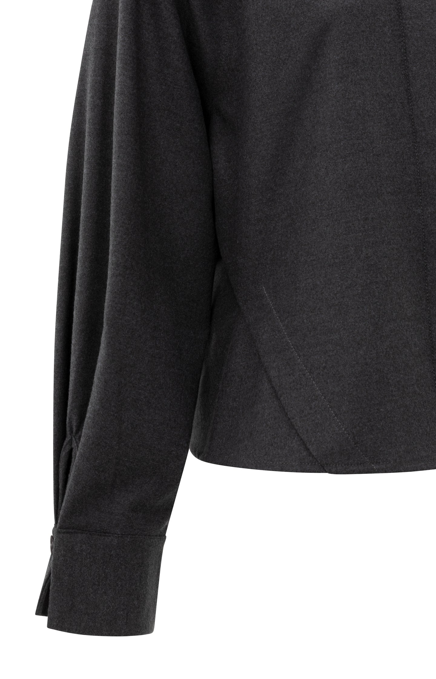 Blouse with batwing sleeves and angled side seams