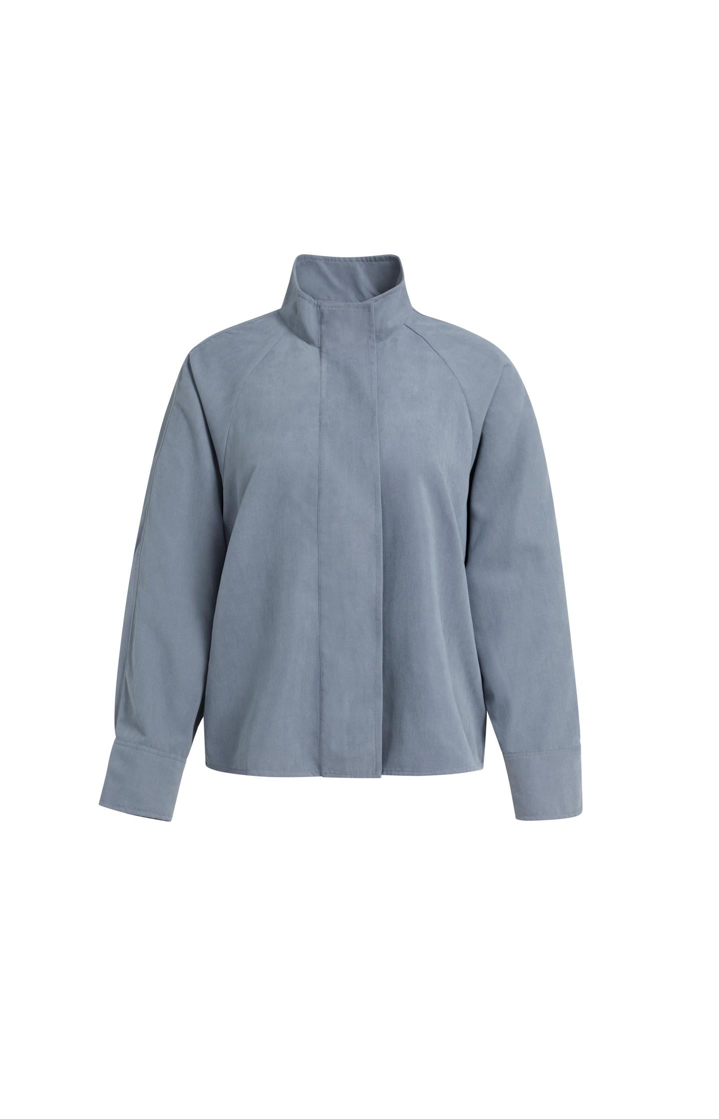 Blouse with high neck and raglan sleeves - Type: lookbook