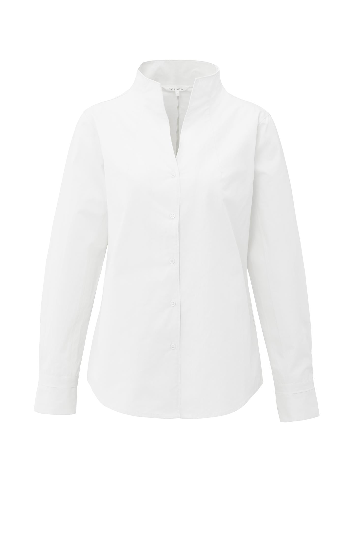 Blouse with high V-neck collar and cuffs - Type: product