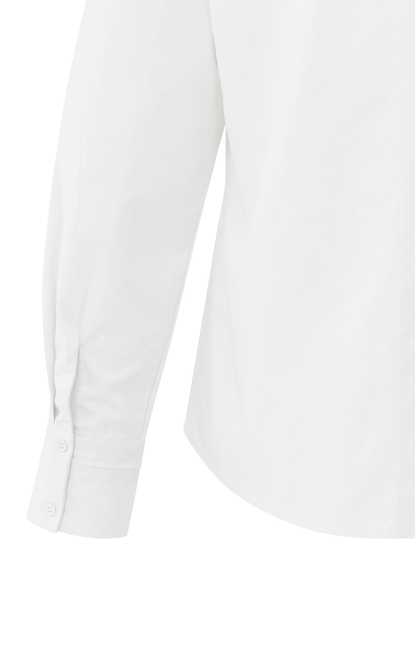 Blouse with high V-neck collar and cuffs