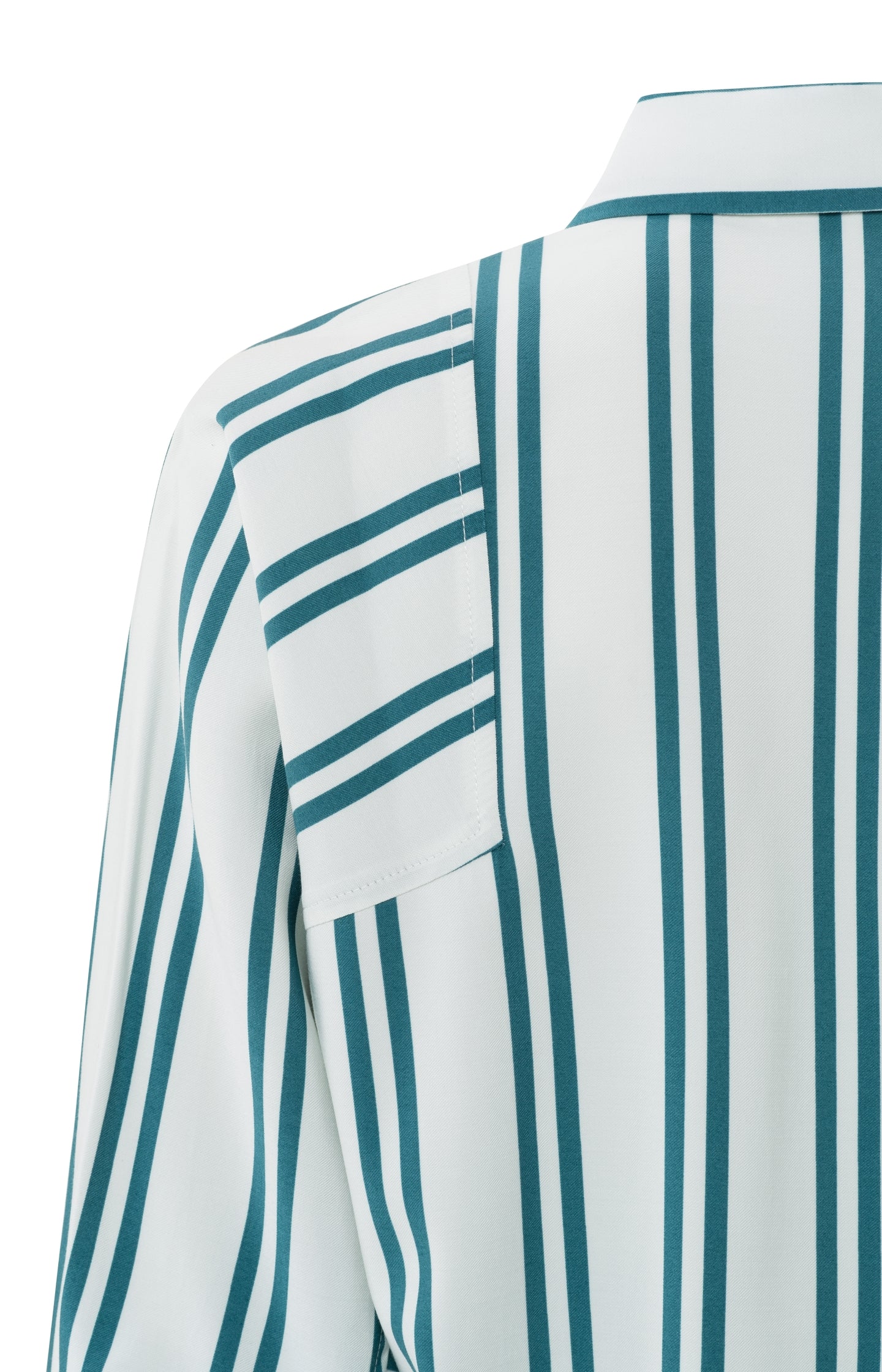 Blouse with long sleeves, buttons and asymmetric stripes