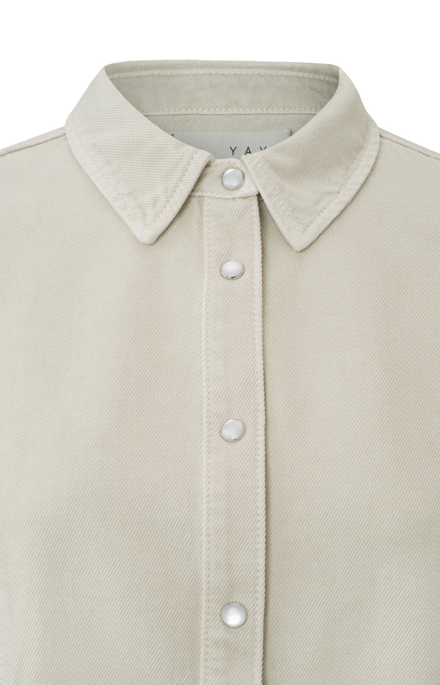 Blouse with long sleeves, press studs and seam details