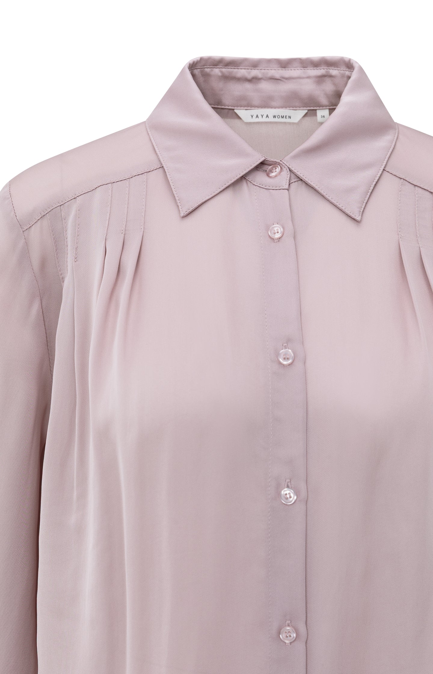 Blouse with pleated details and satin finish