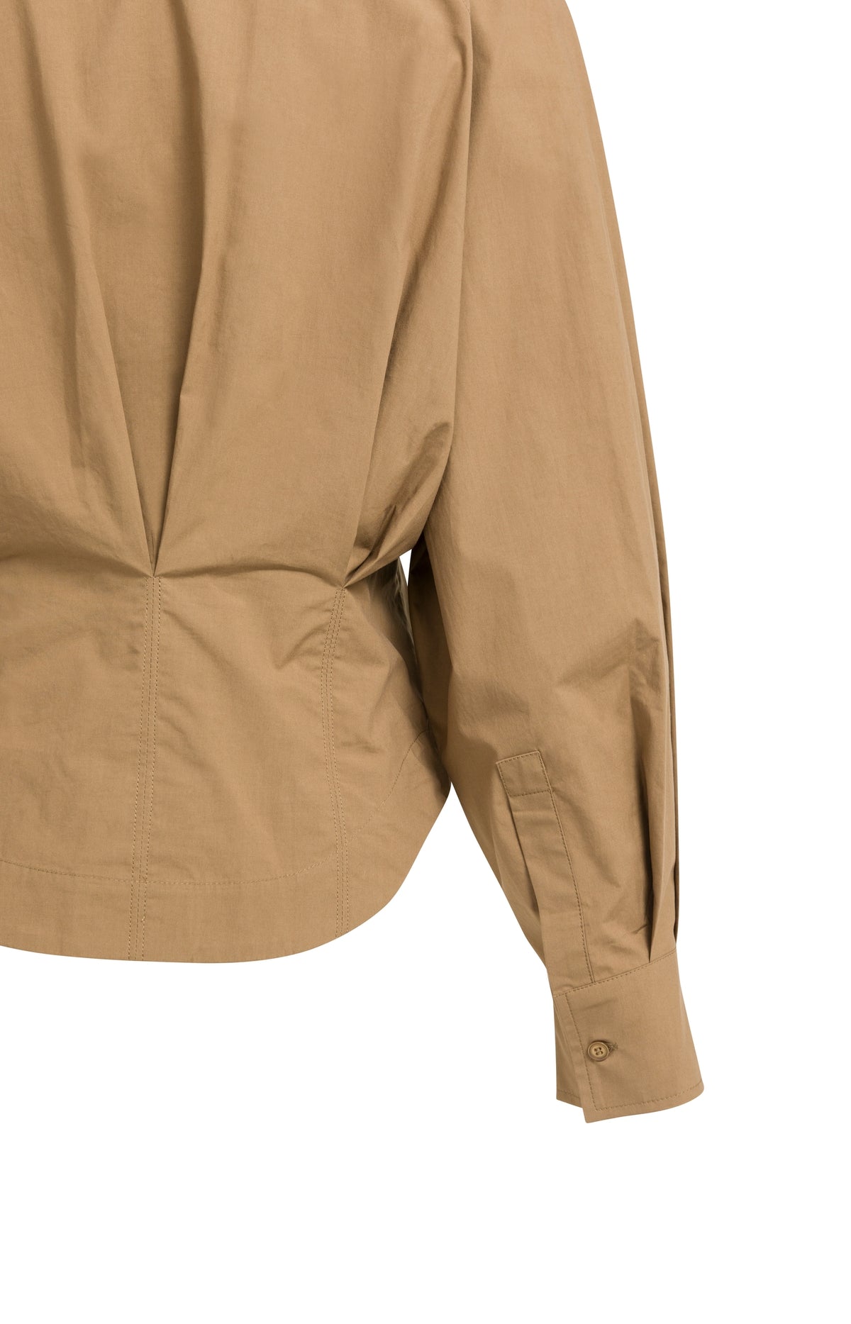 Blouse with waist accent and pleat detail