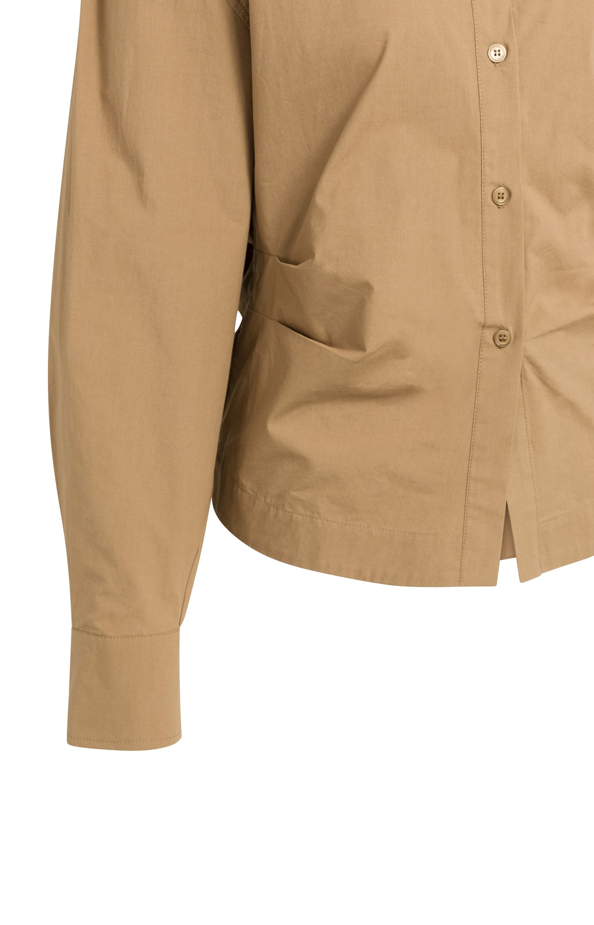 Blouse with waist accent and pleat detail