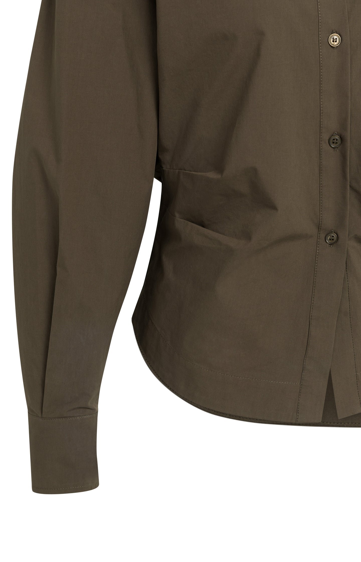 Blouse with waist accent and pleat detail
