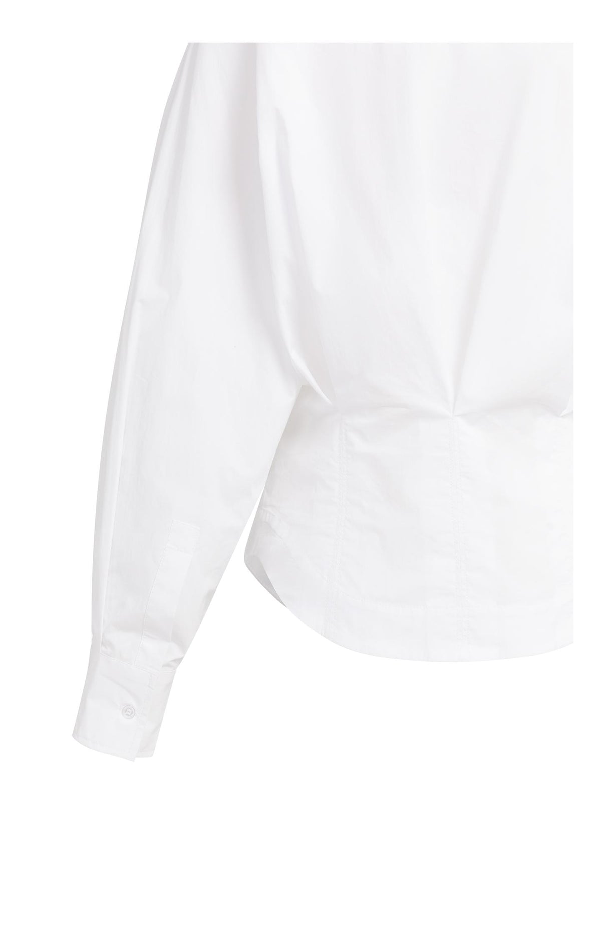 Blouse with waist accent and pleat detail
