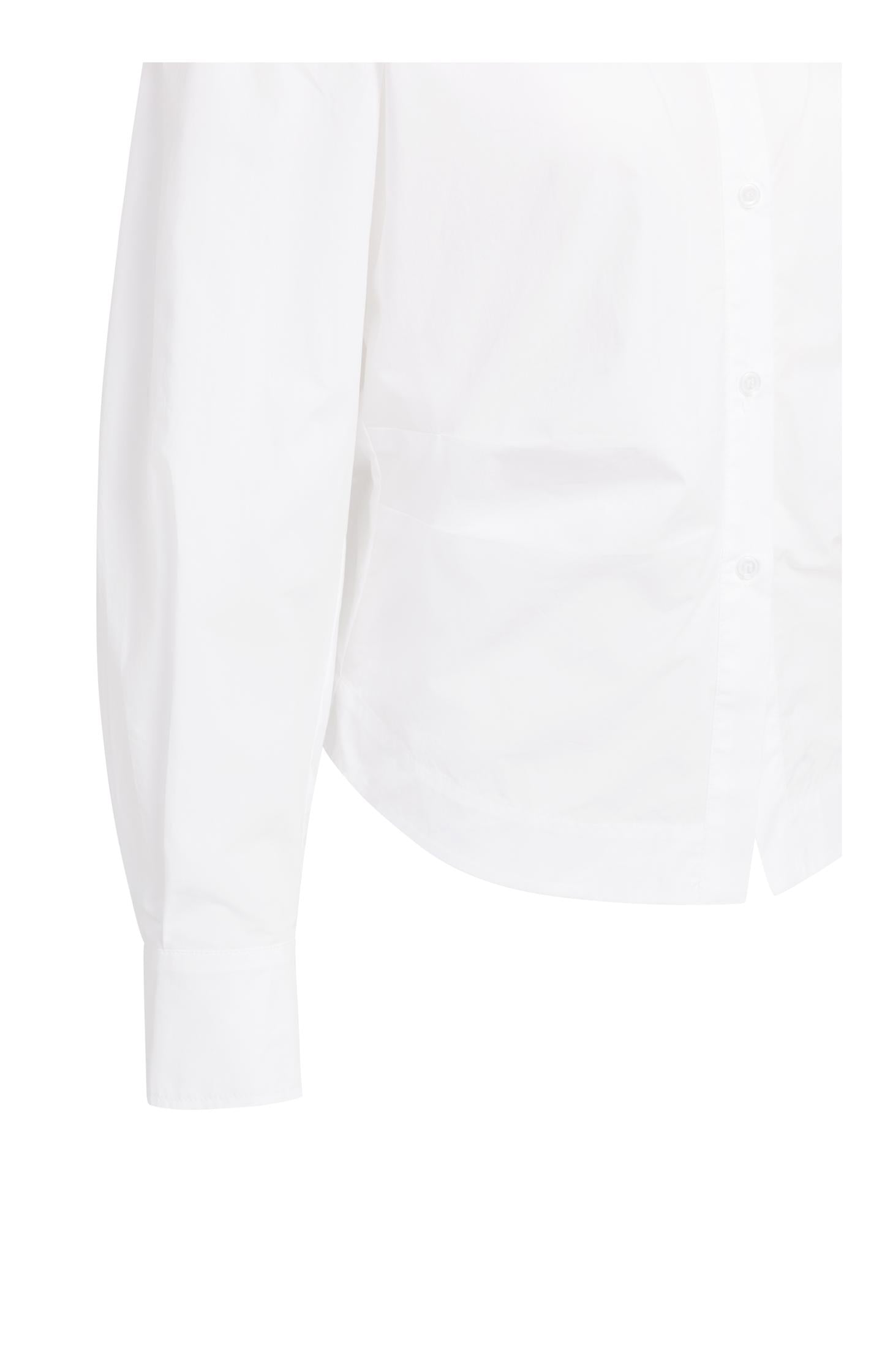 Blouse with waist accent and pleat detail
