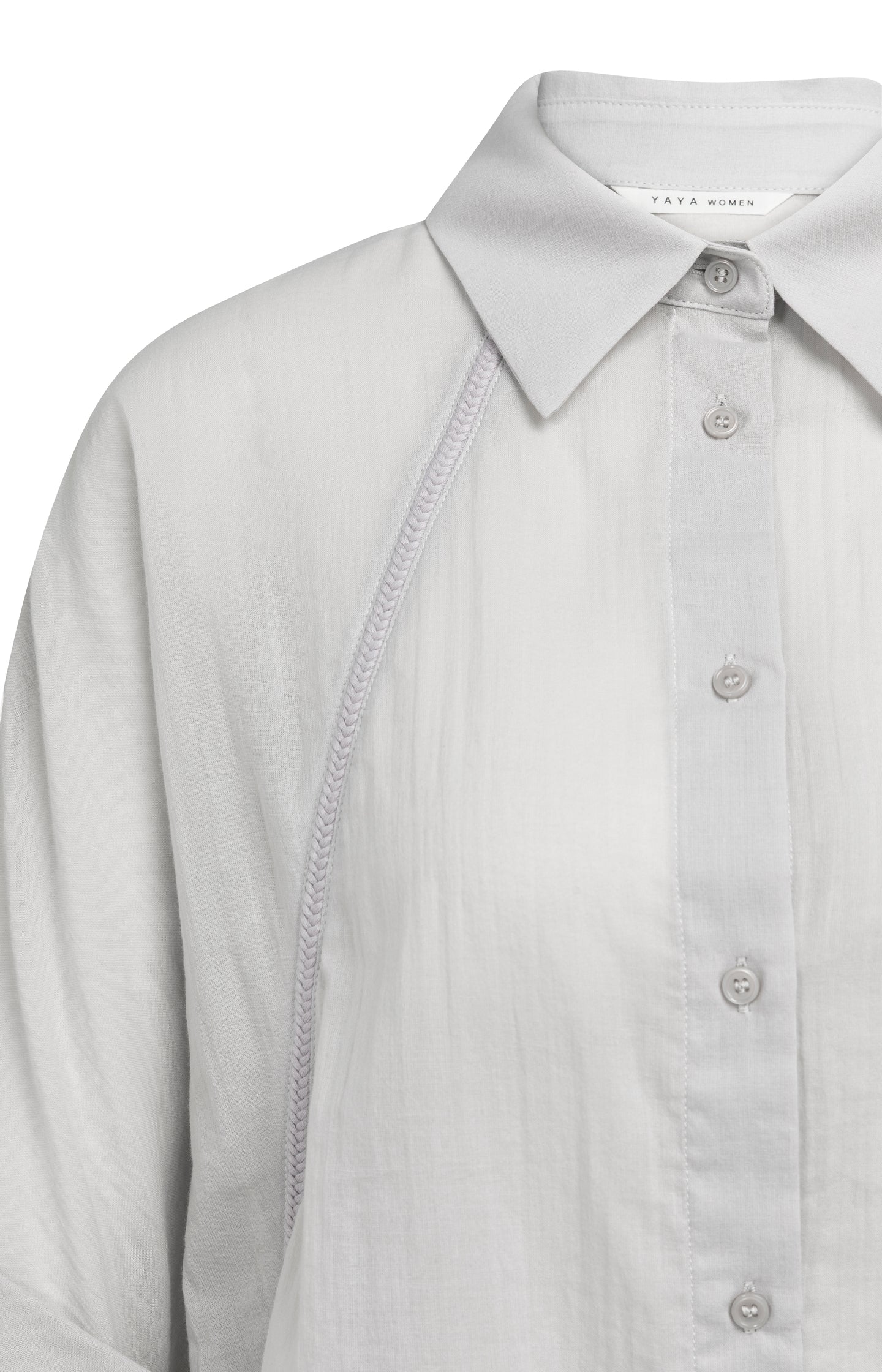 Blouse with wide sleeves and braided details