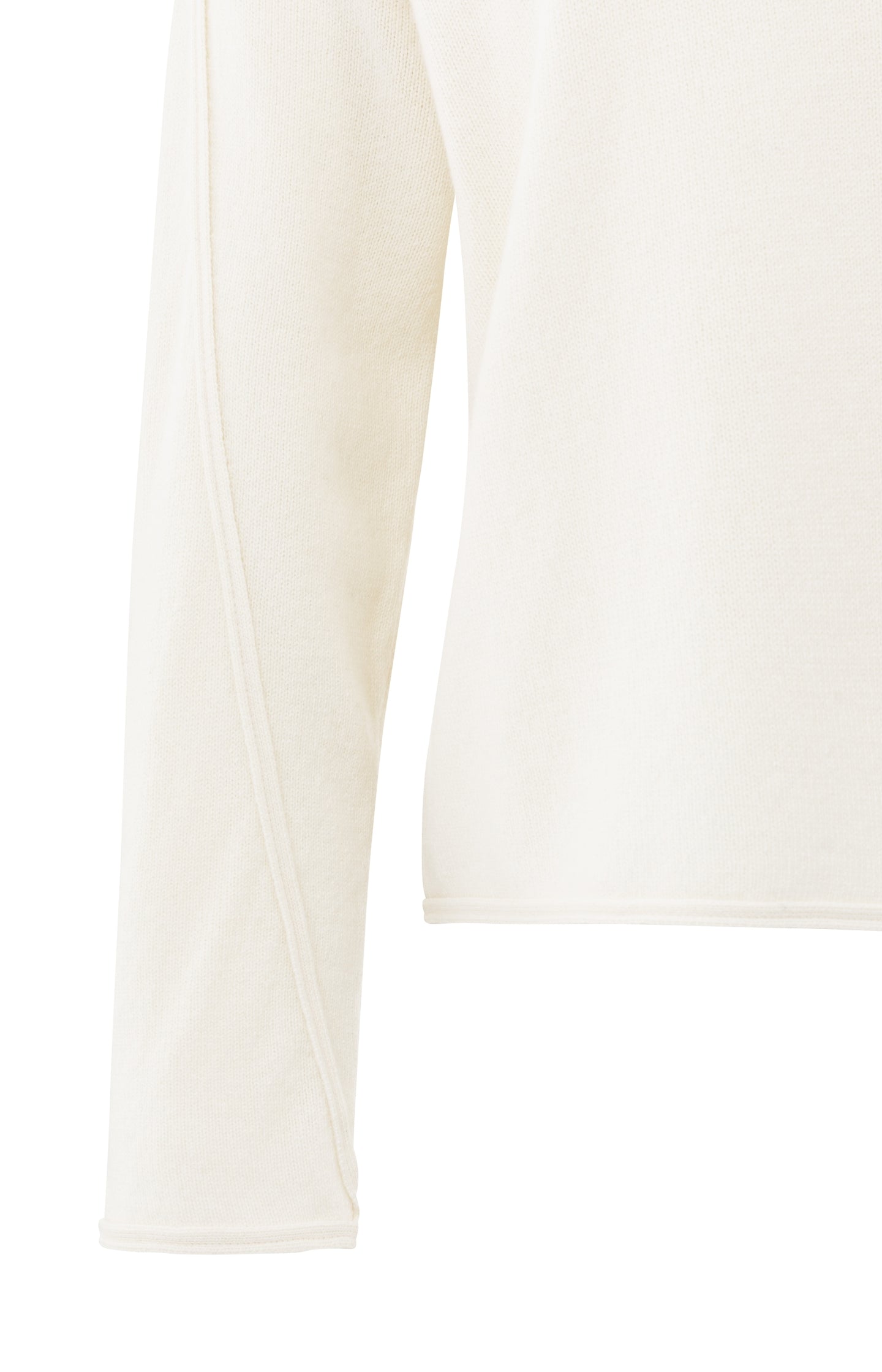 Boat neck sweater with refined decorative seams