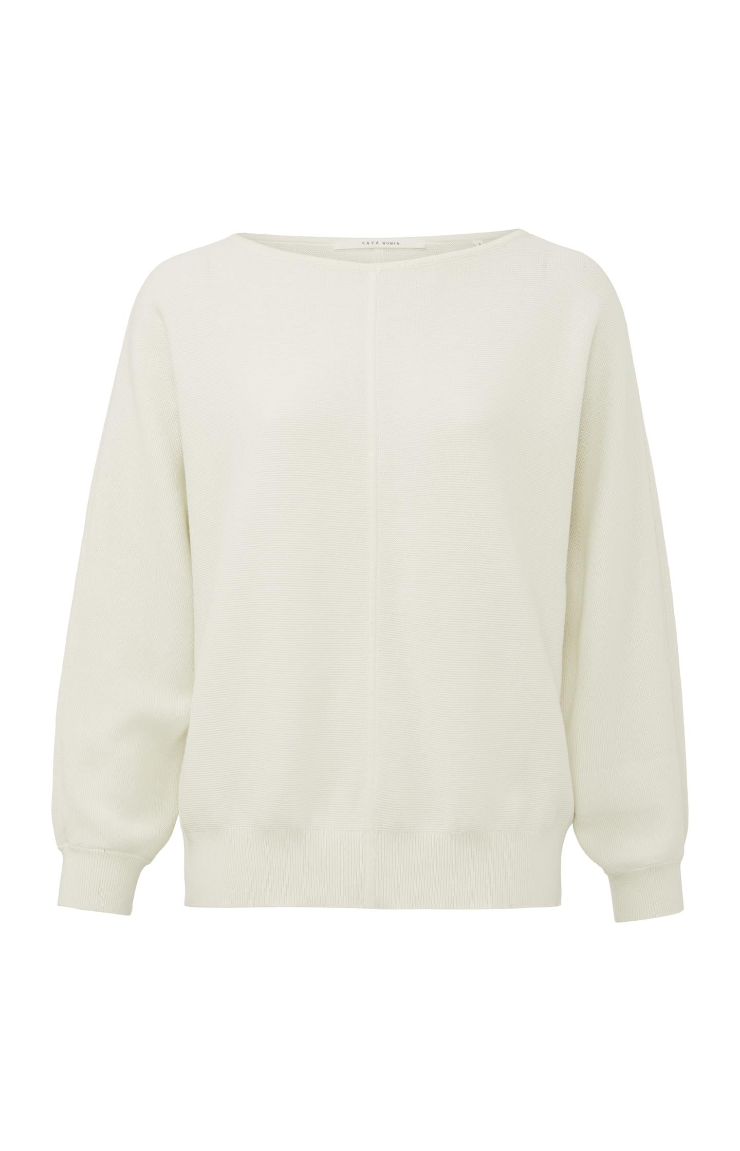 Boatneck sweater with long batwing sleeves in a relaxed fit - Type: product