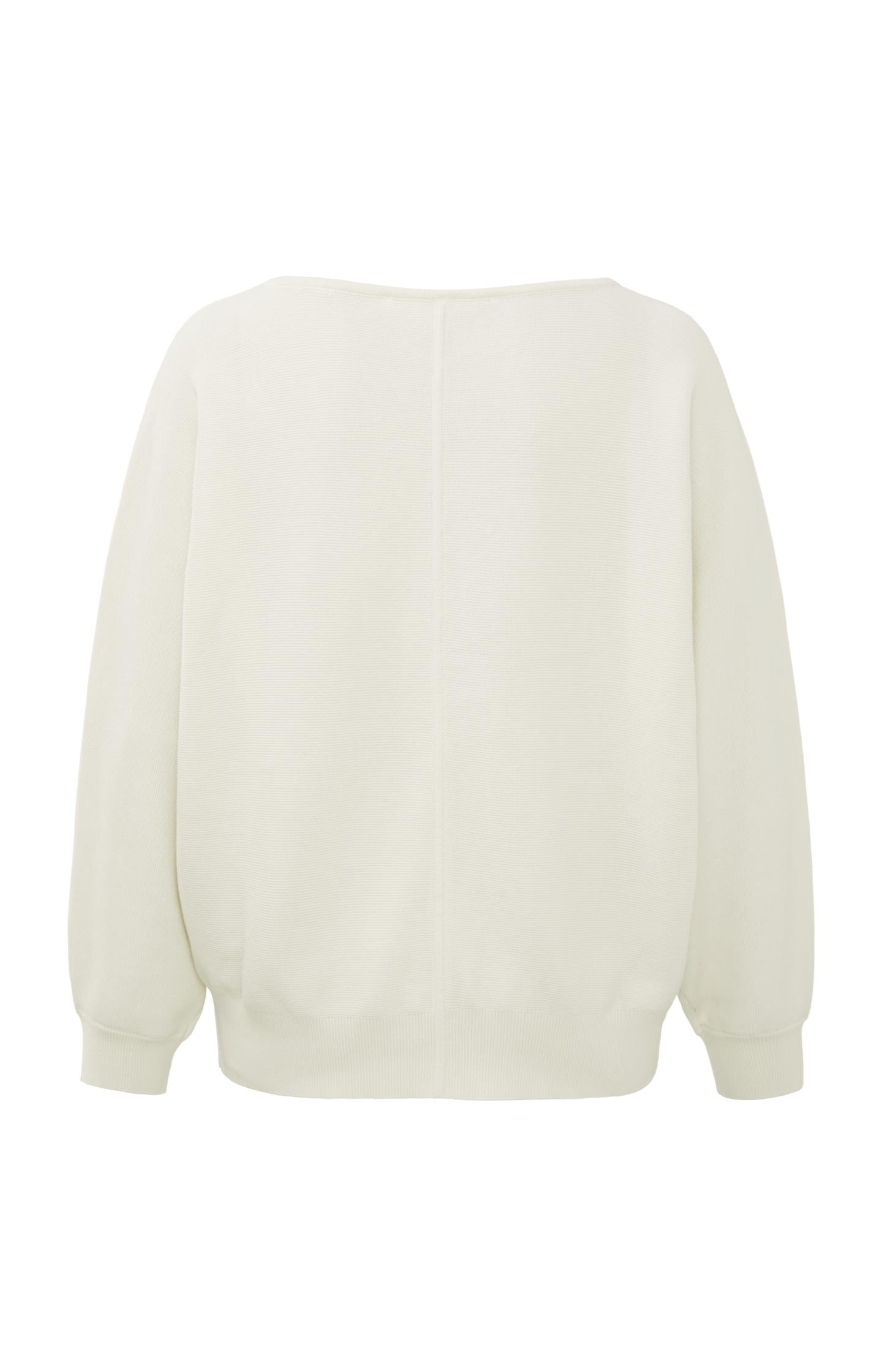 Boatneck sweater with long batwing sleeves in a relaxed fit