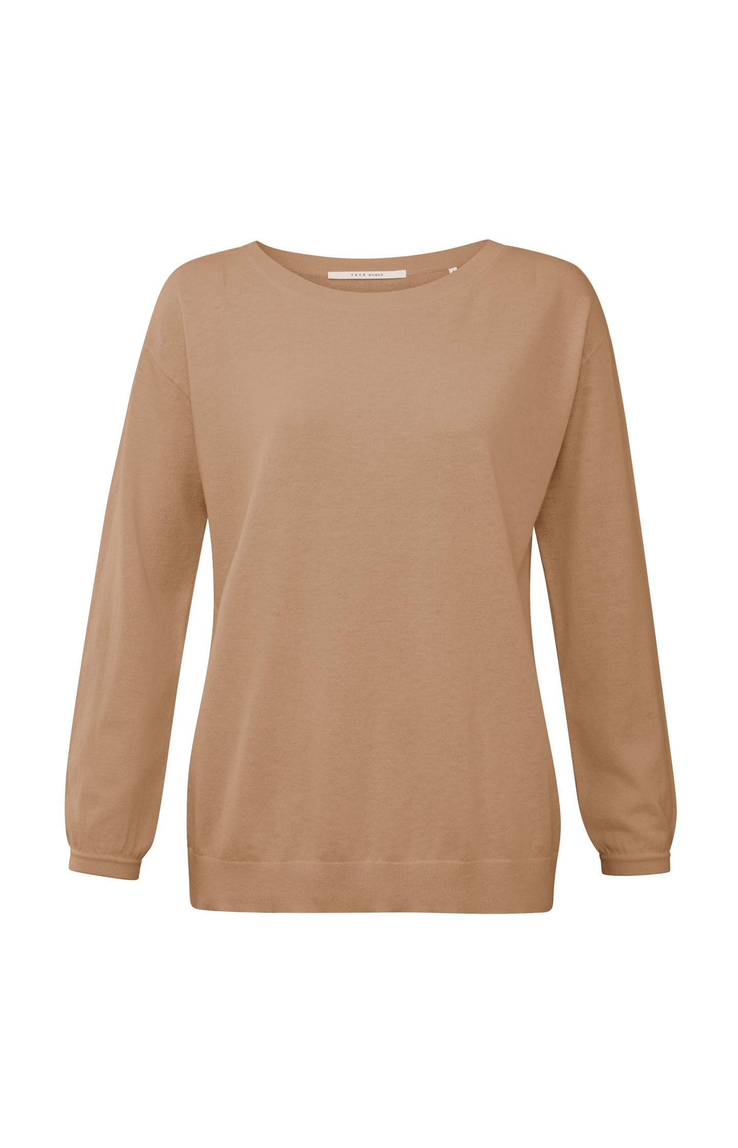 Boatneck sweater with long sleeves and dropped shoulders - Type: product