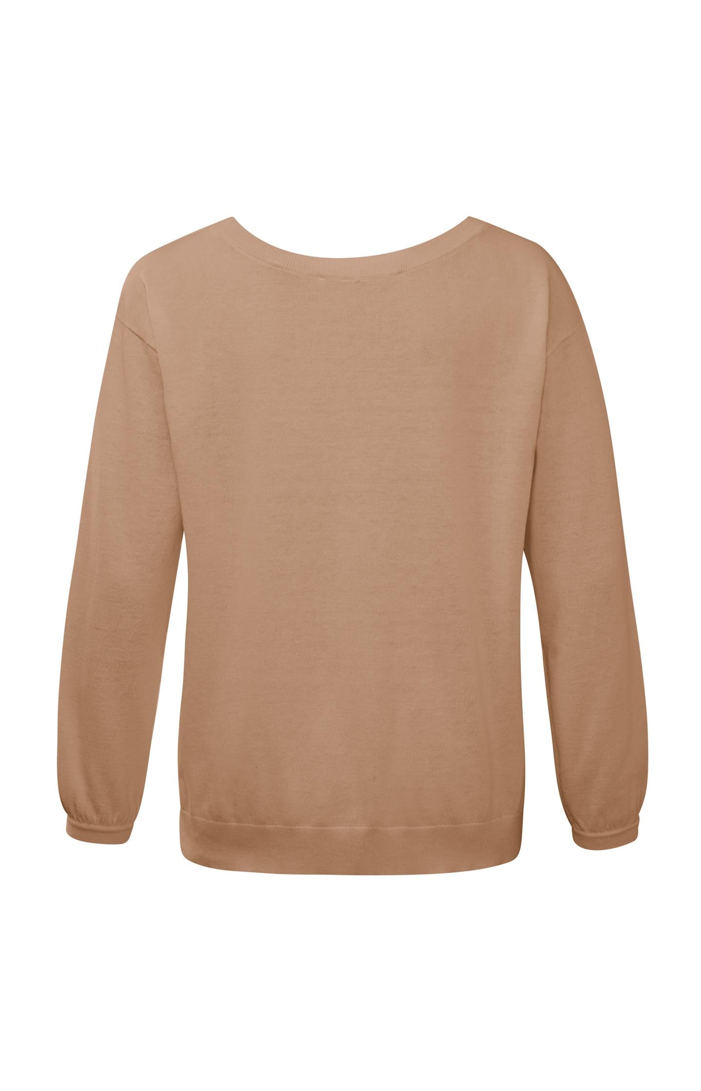 Boatneck sweater with long sleeves and dropped shoulders