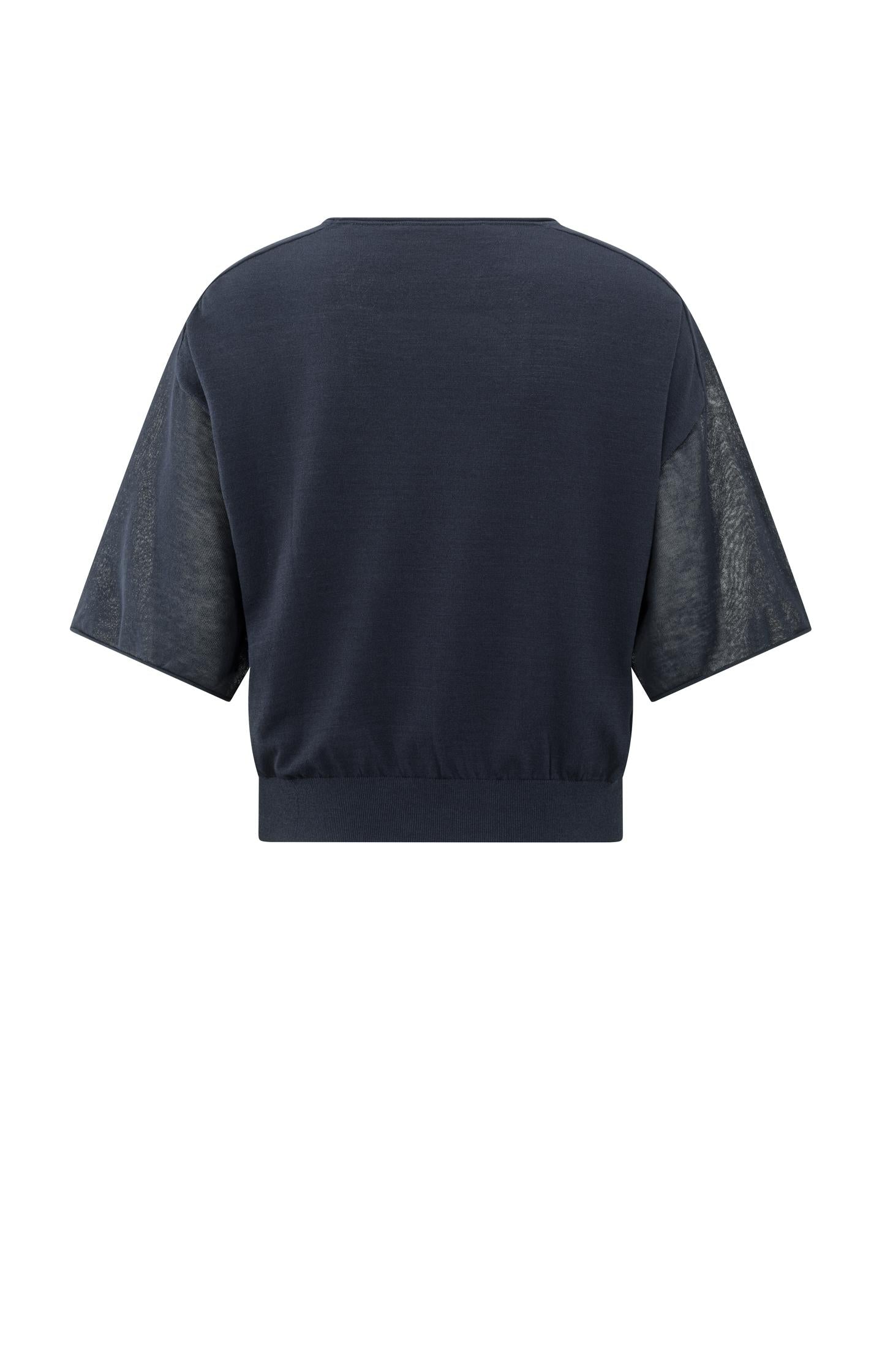 Boatneck sweater with transparence parts
