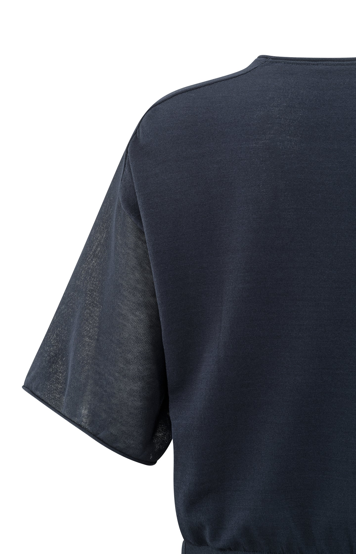 Boatneck sweater with transparence parts