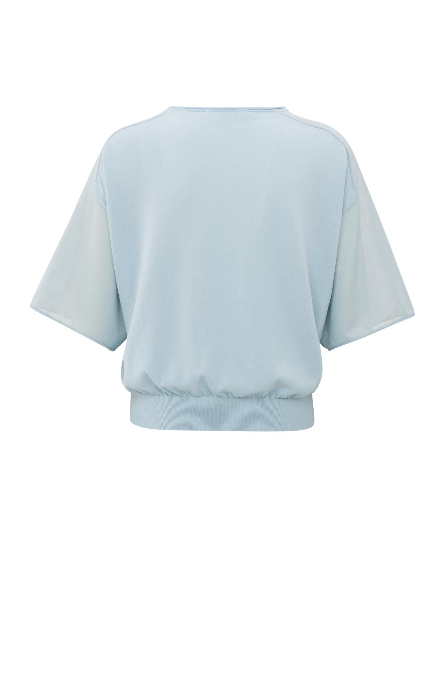 Boatneck sweater with transparence parts