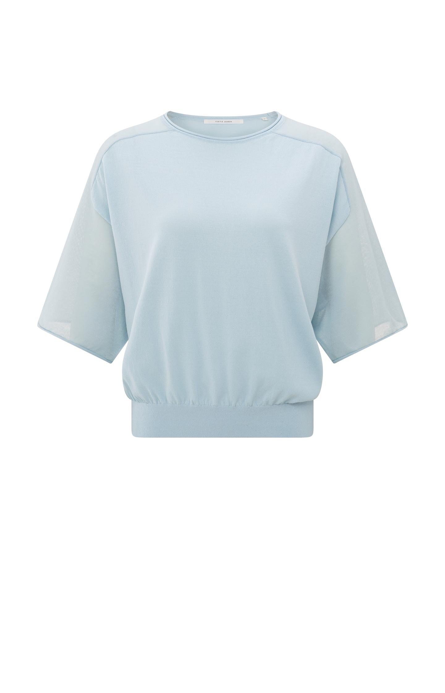 Boatneck sweater with transparence parts - Type: product