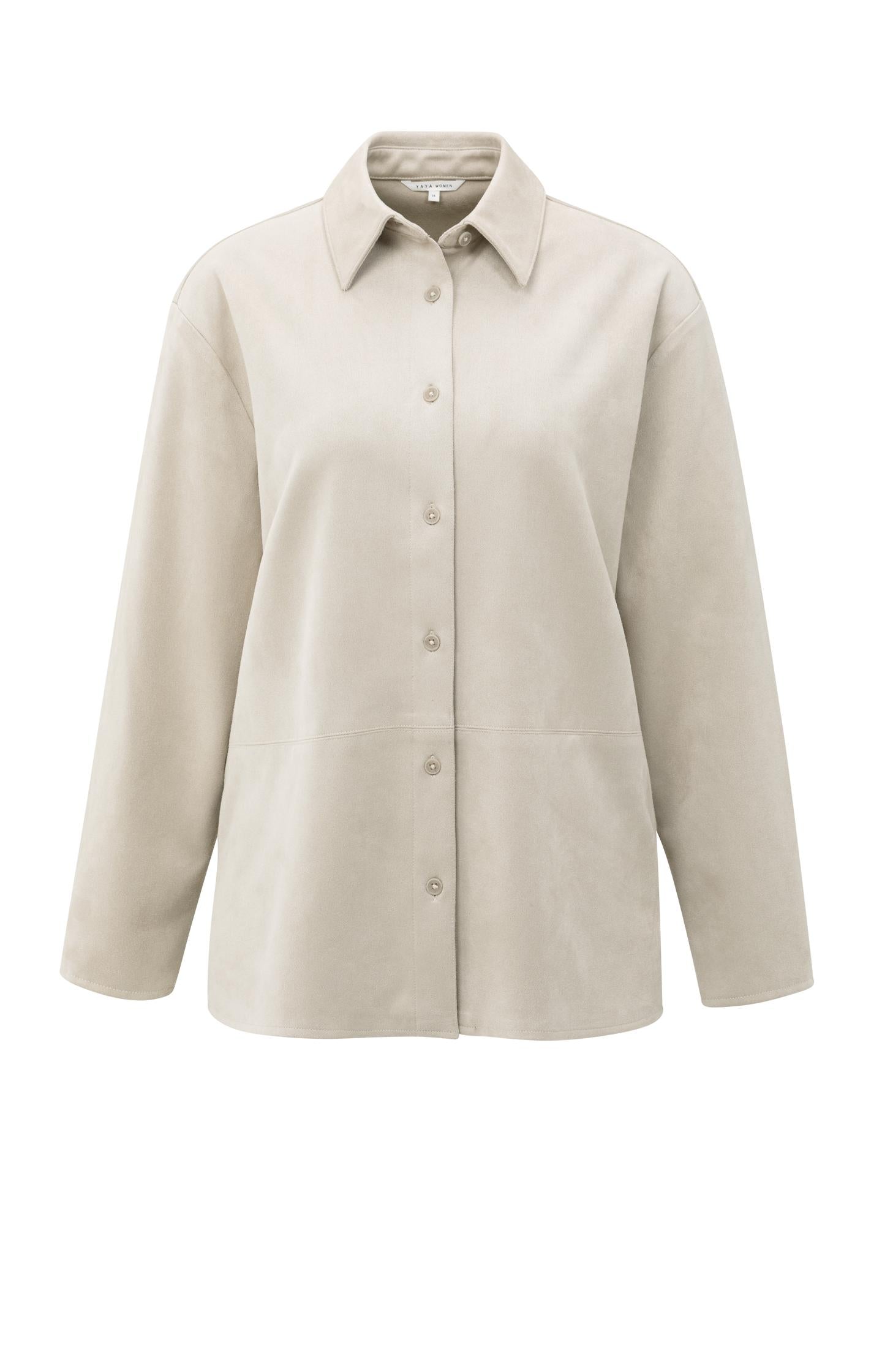 Boouse with suede-look and thin belt - Type: product