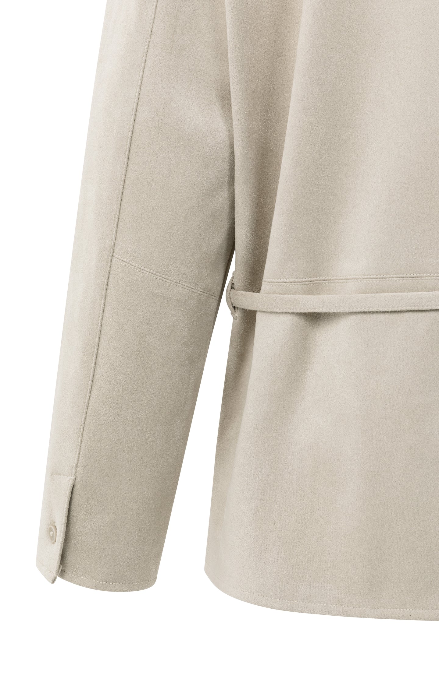 Boouse with suede-look and thin belt