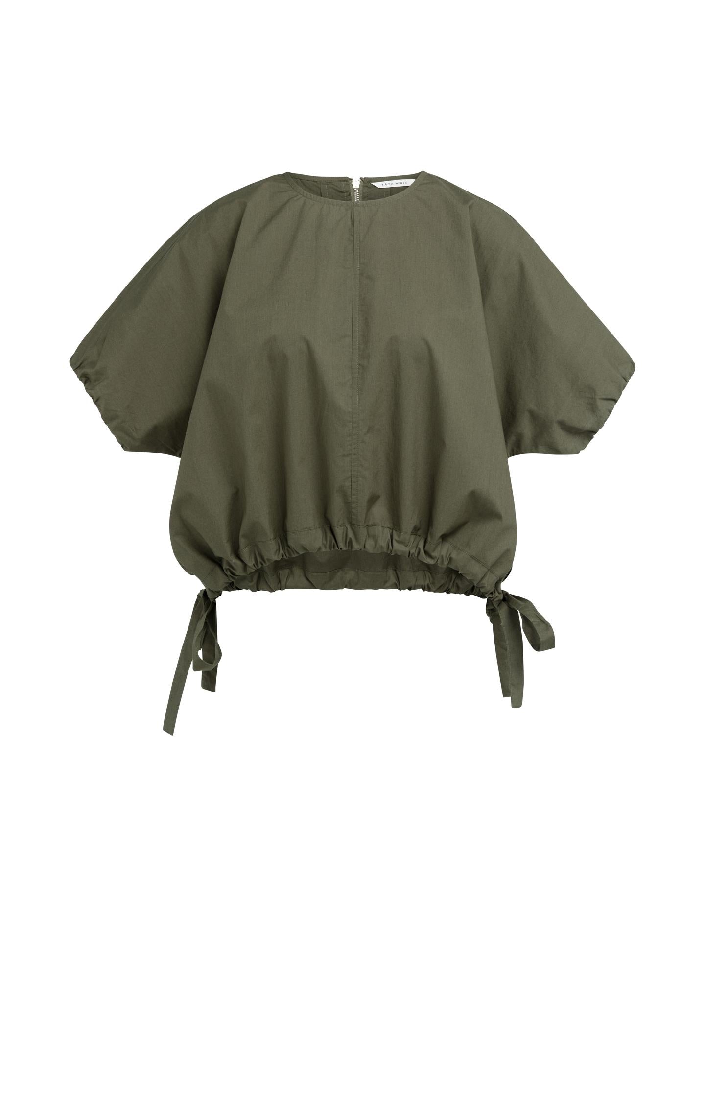 Boxy top with adjustable waist and puff sleeves - Type: product