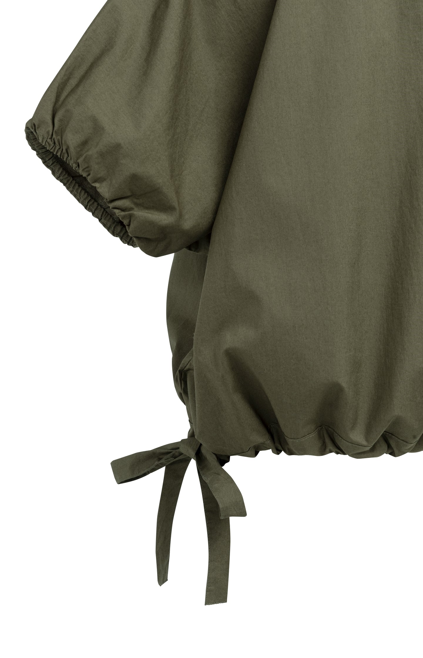 Boxy top with adjustable waist and puff sleeves