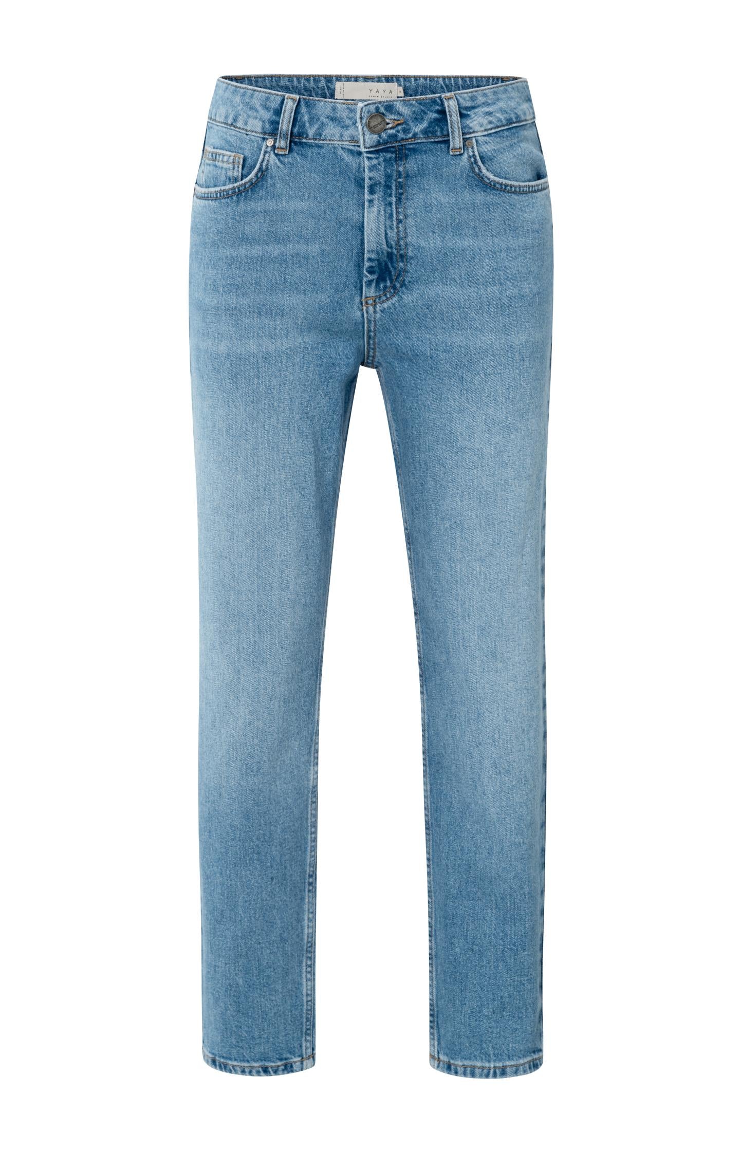 Boyfriend jeans with mid waist and straight legs - Type: product