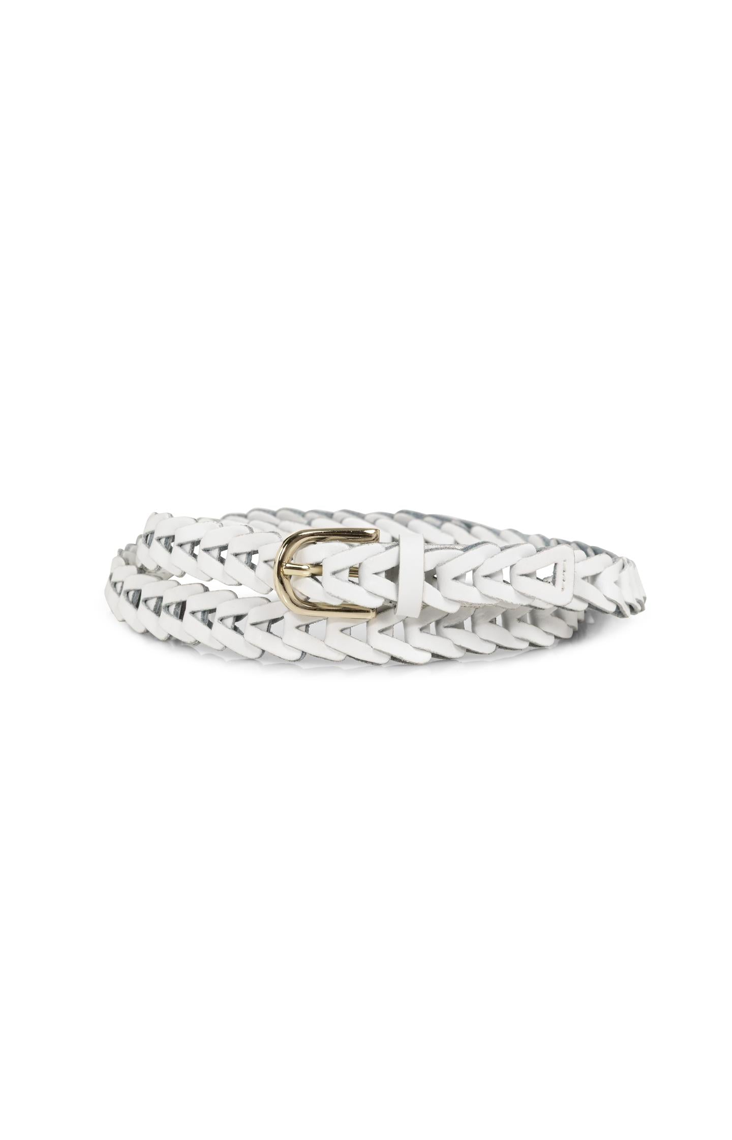 Braided leather belt with buckle - Type: product