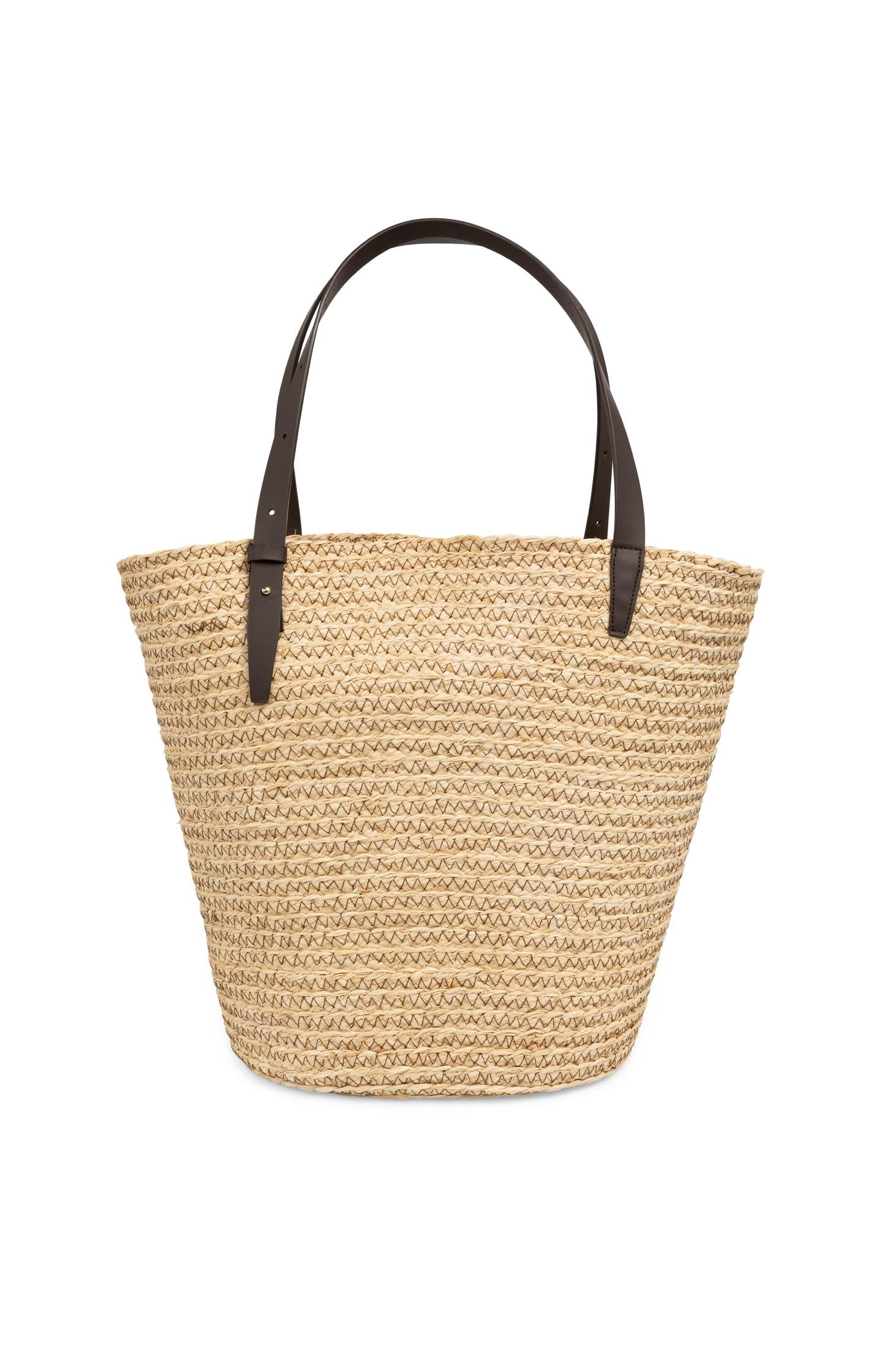 Braided straw shopper with adjustable straps - Type: product
