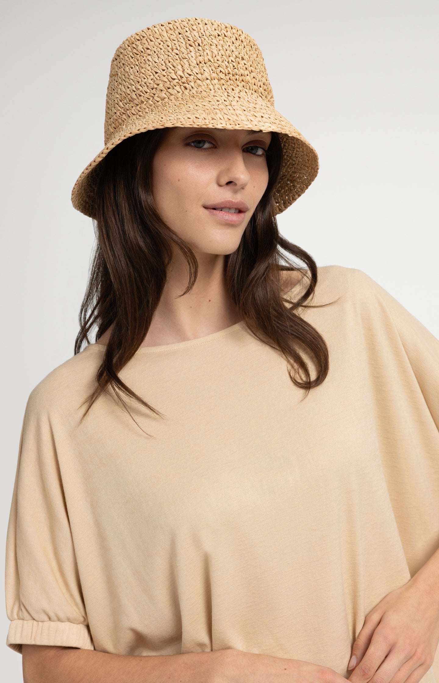 Bucket hat in crochet straw - Type: lookbook