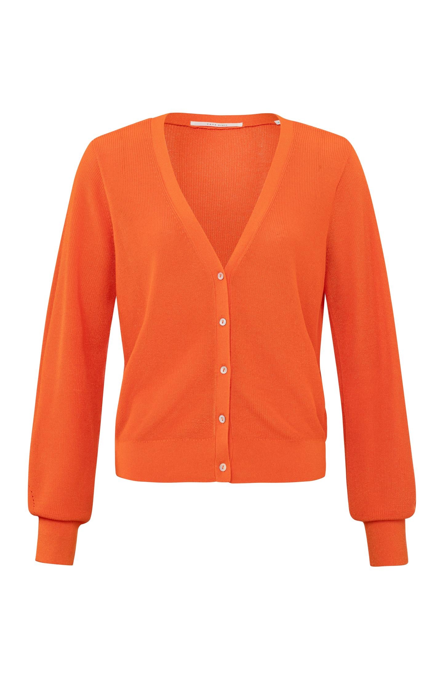 Cardigan with a V-neck, long sleeves and little buttons - Type: product