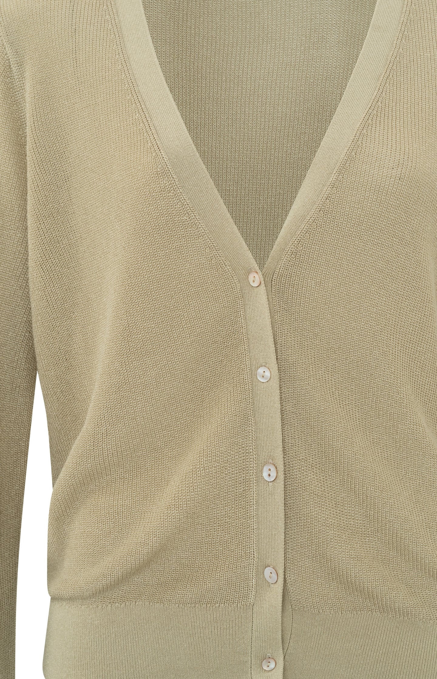 Cardigan with a V-neck, long sleeves and little buttons