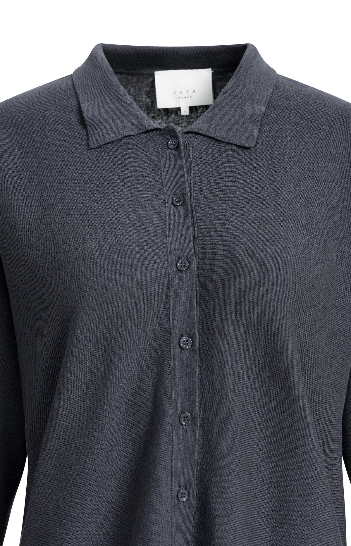 Cardigan à col et fermeture à boutons - Hole Black