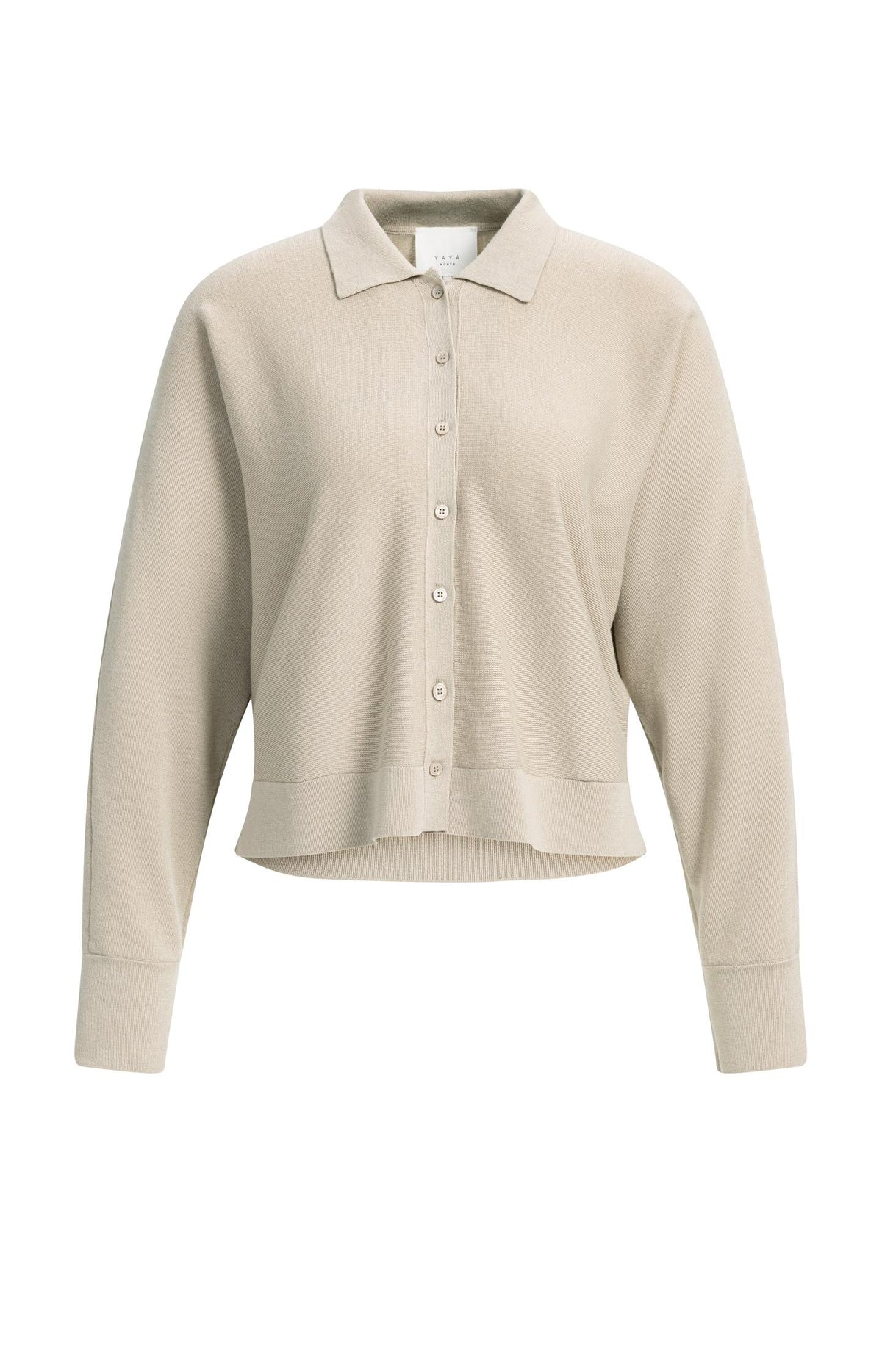 Cardigan with collar and button closure - Hole Black