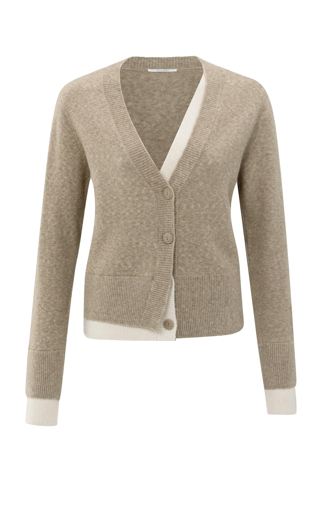Cardigan with contrast details and V-neck - Type: product