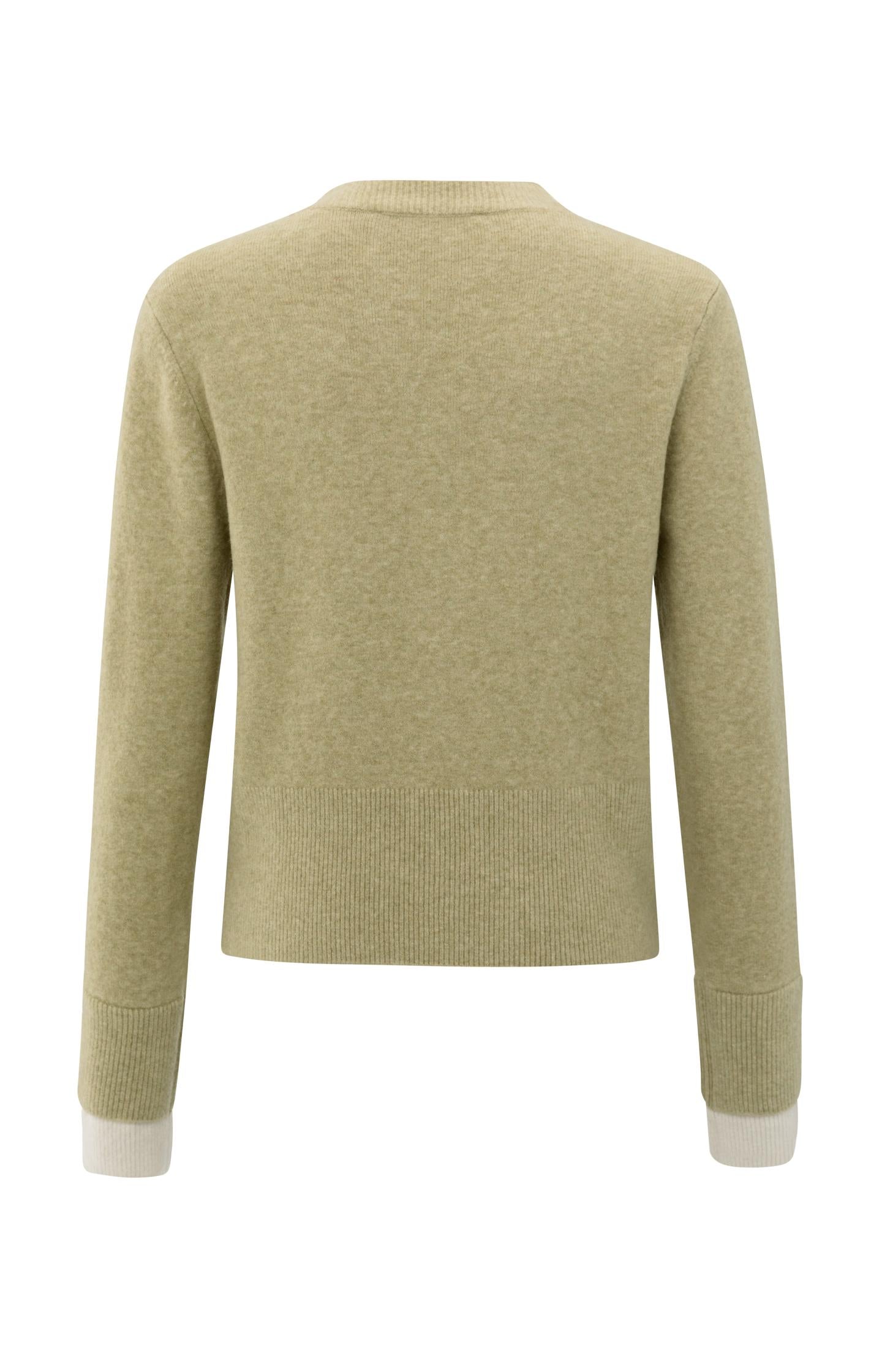 Cardigan with contrast details and V-neck