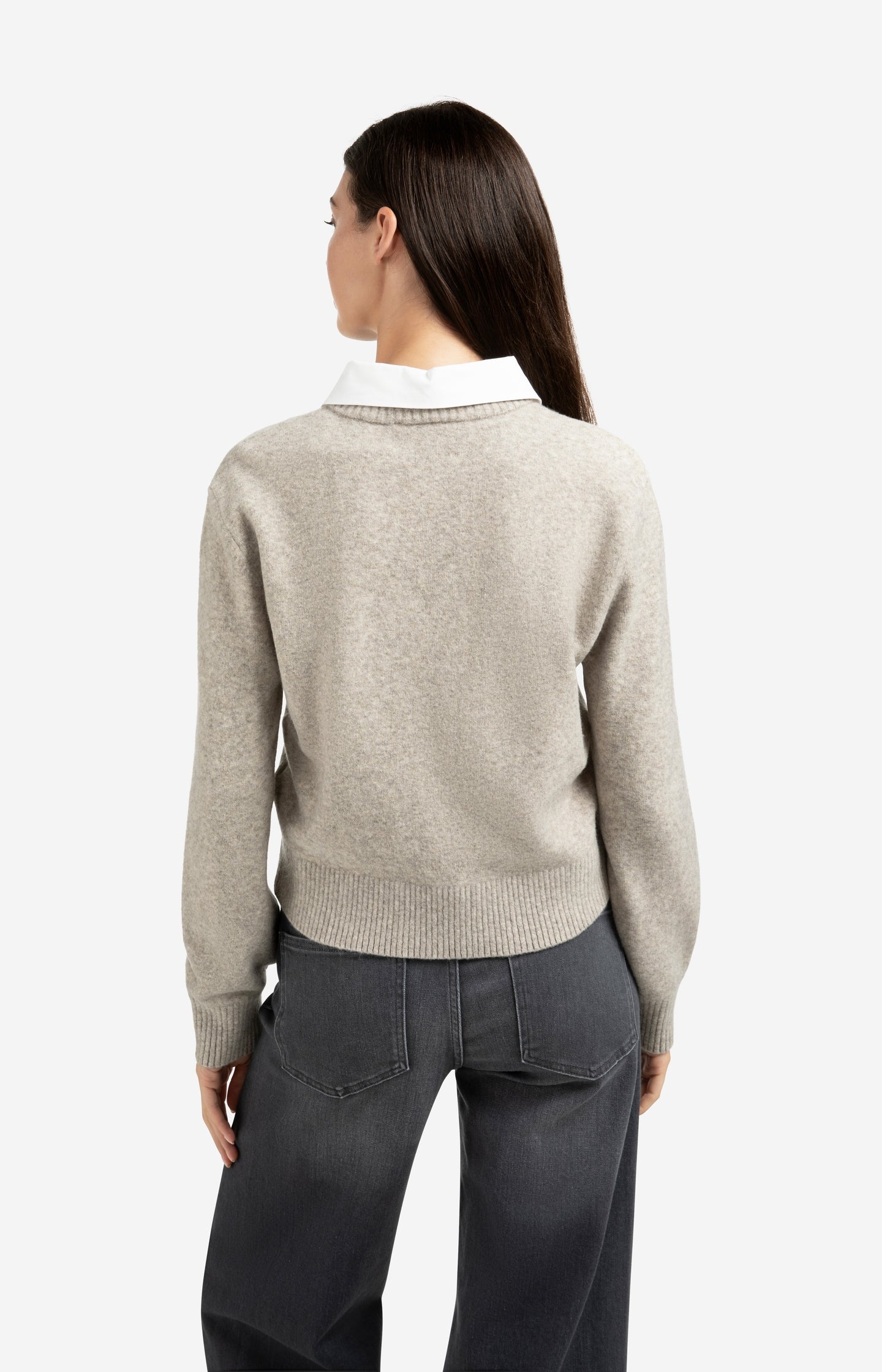 Cardigan with detachable collar and button closure - Type: lookbook