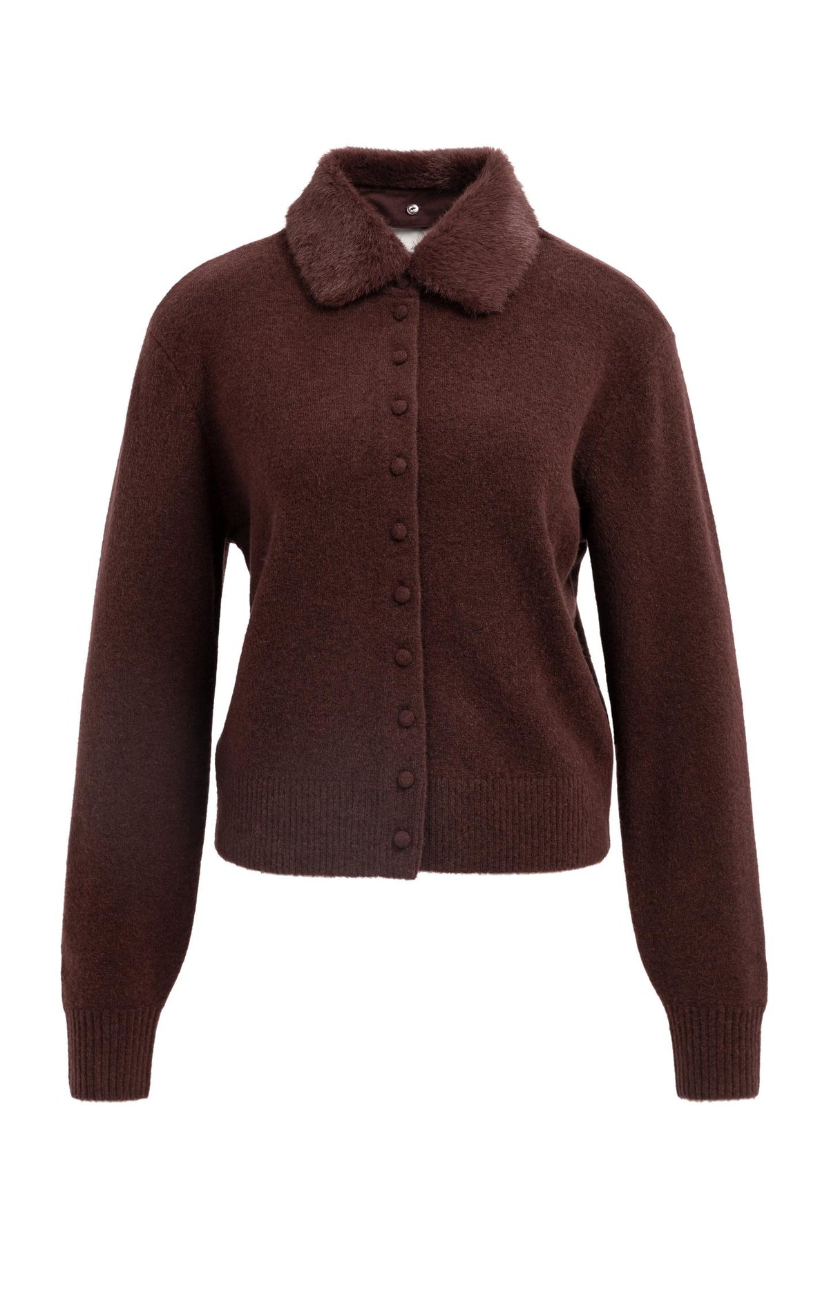 Cardigan with detachable collar - Light Beige Melange