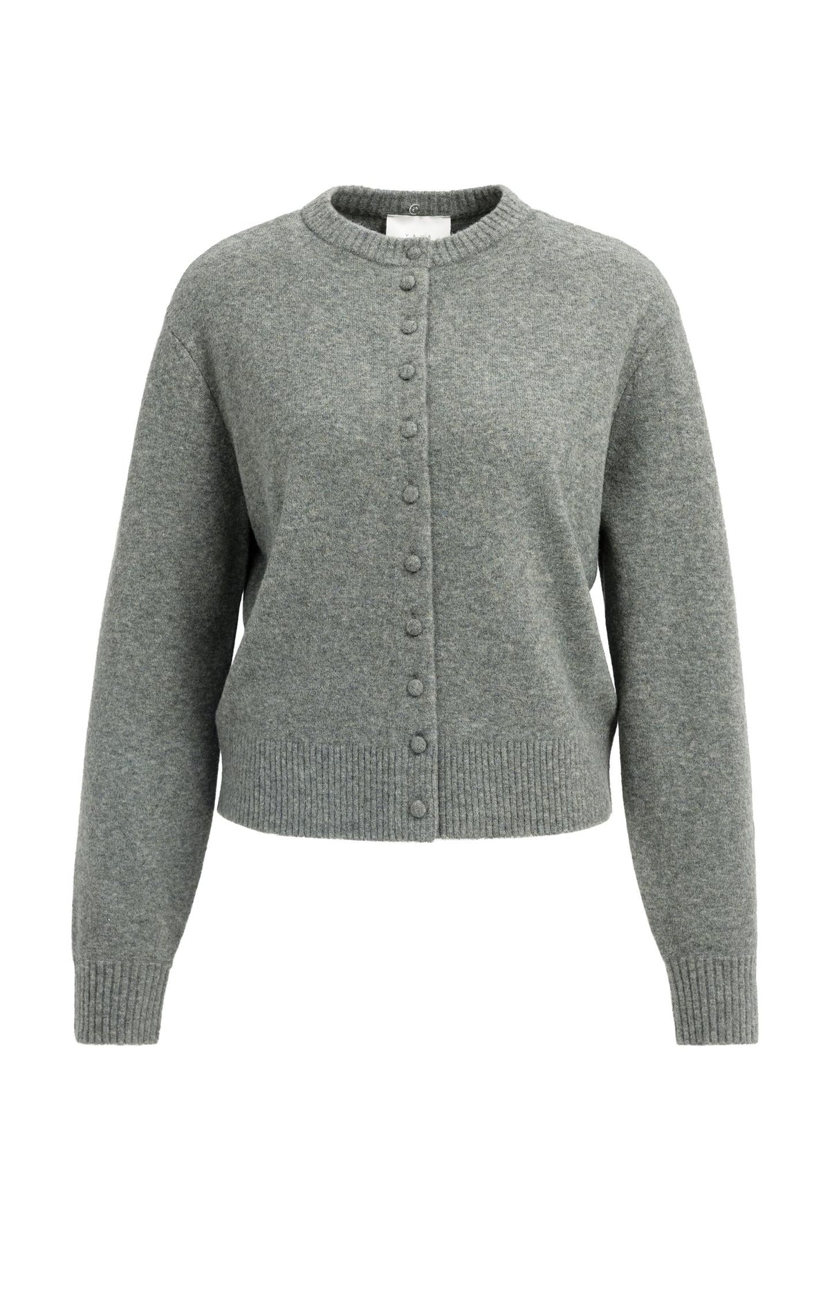 Cardigan with detachable collar - Soap Grey Melange