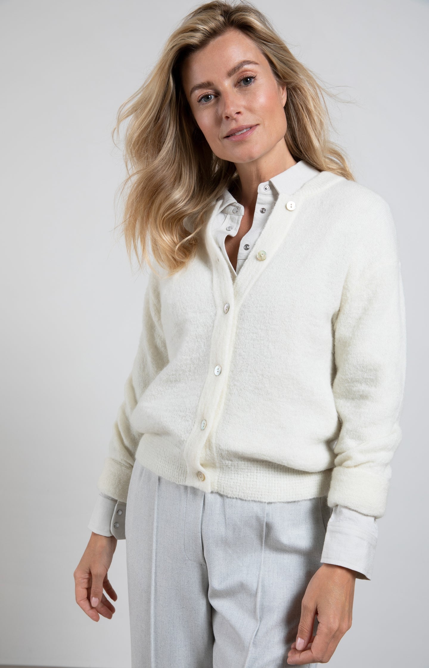 Cardigan with long sleeves, buttons and ribbed trims - Type: lookbook