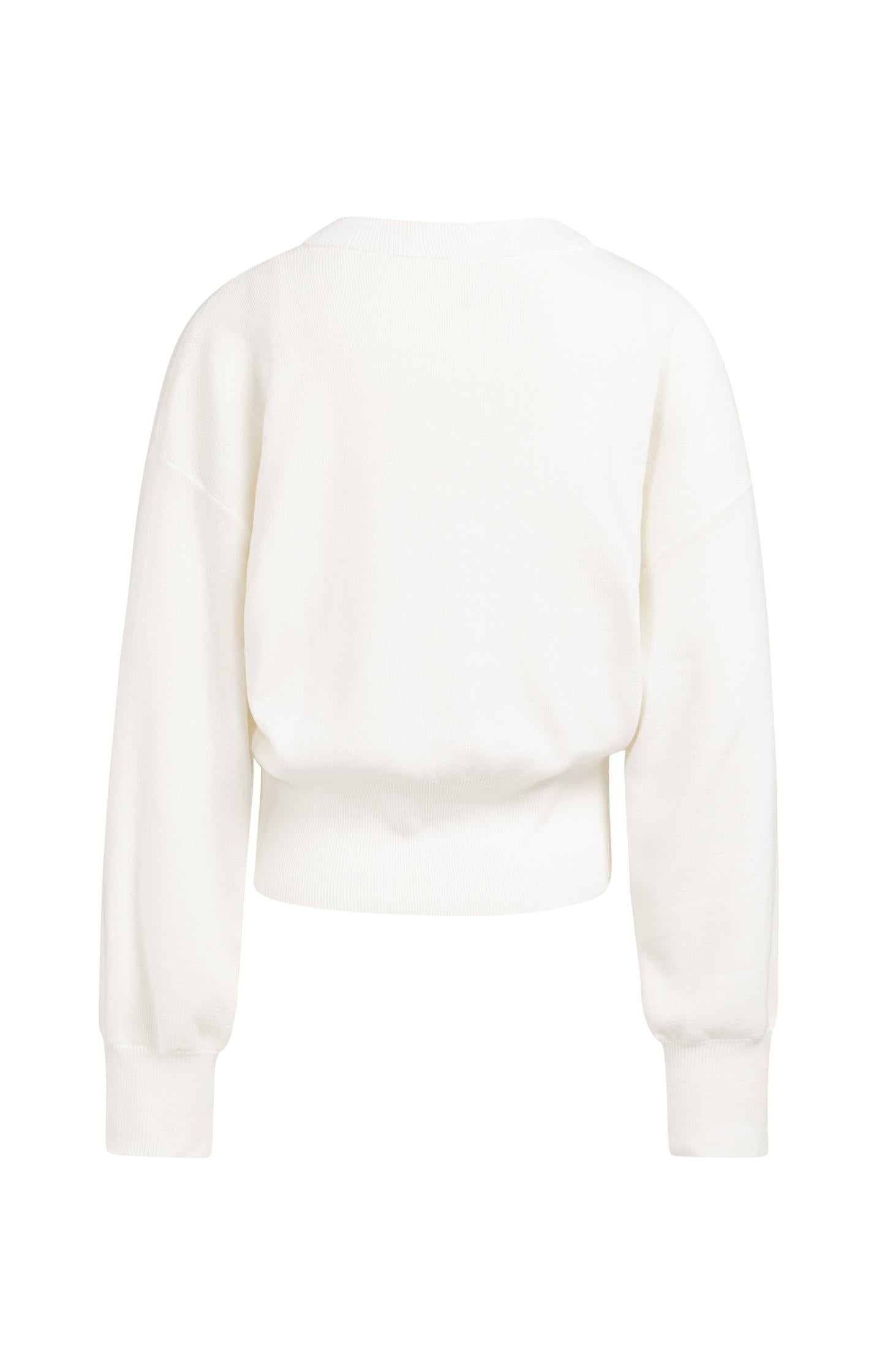 Cardigan with round neck and gold-tone buttons
