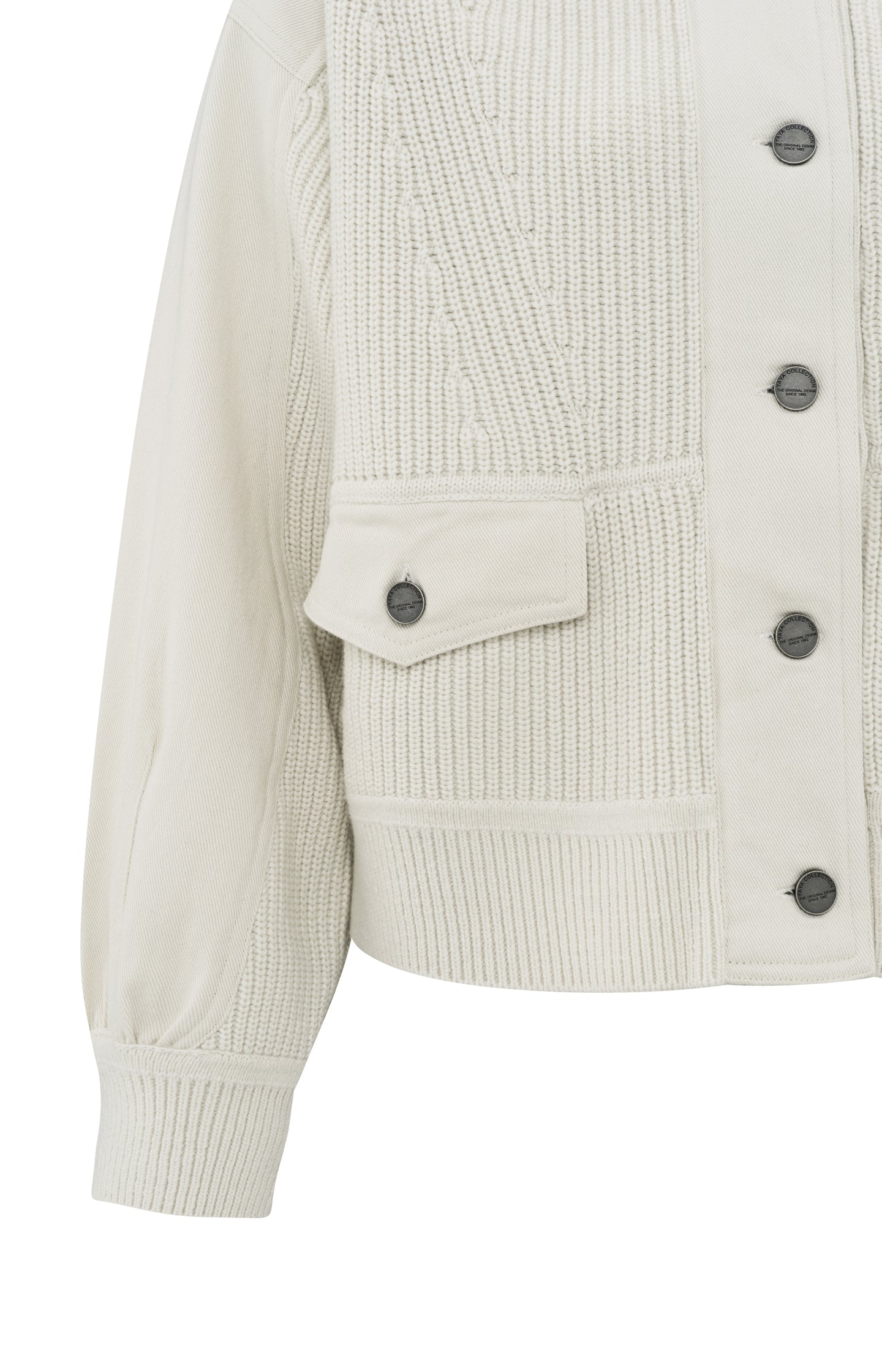 Cardigan with textured details and classic collar