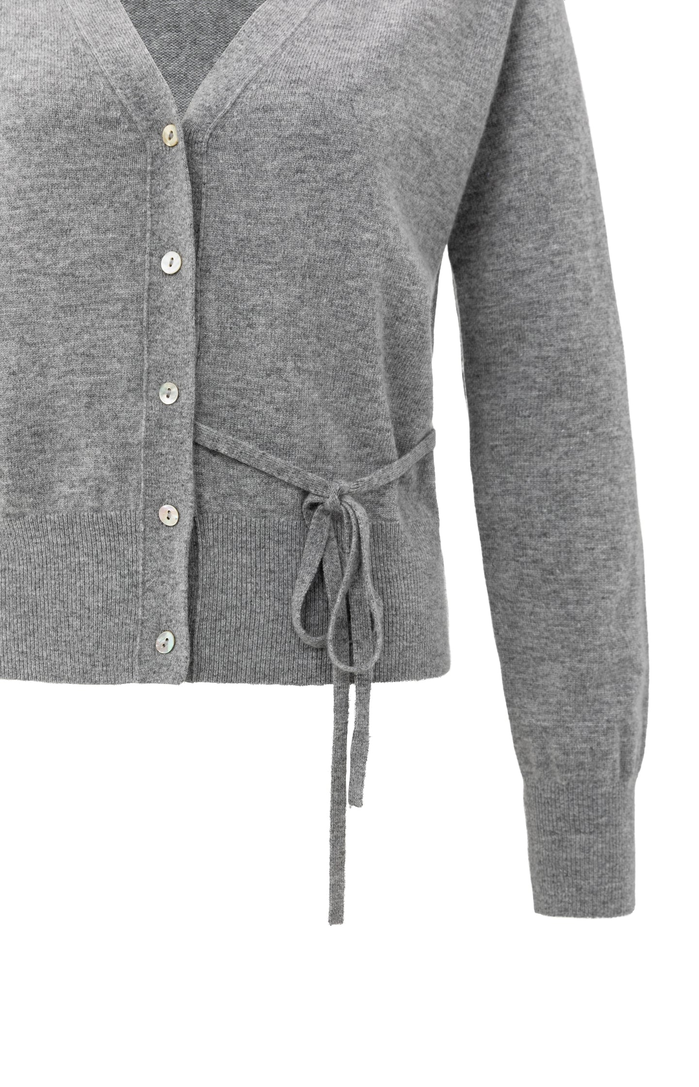 Cardigan with V-neck and tie waist