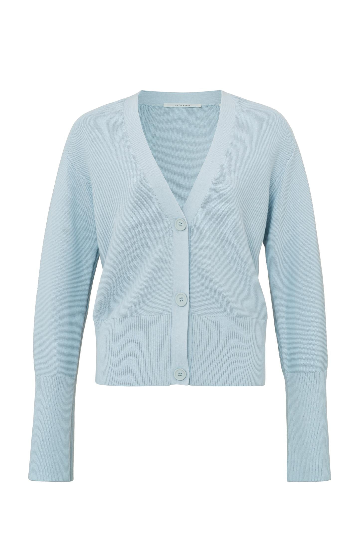 Cardigan with V-neck,buttons and long wide sleeves - Type: product