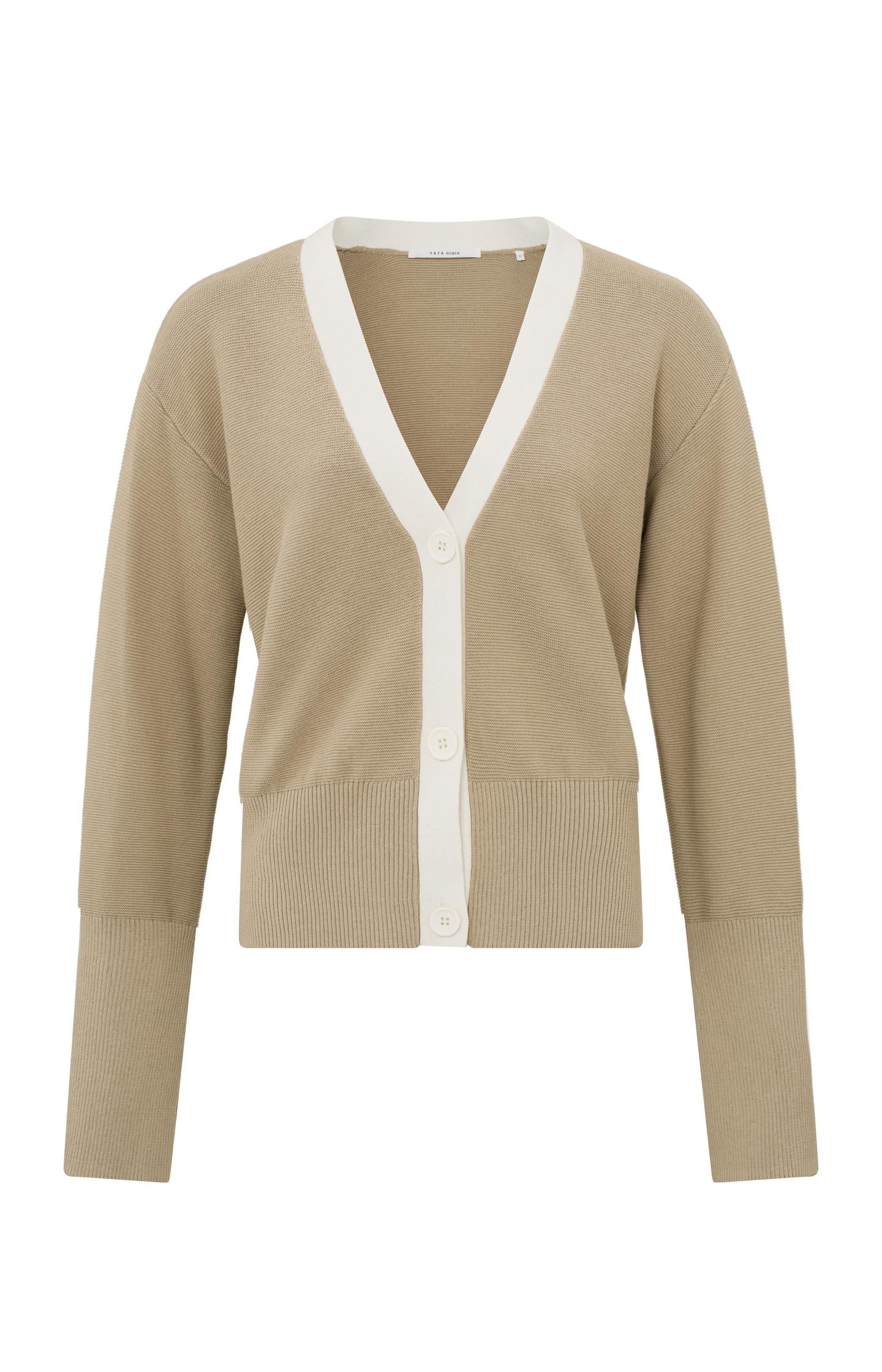 Cardigan with V-neck,buttons and long wide sleeves - Type: product